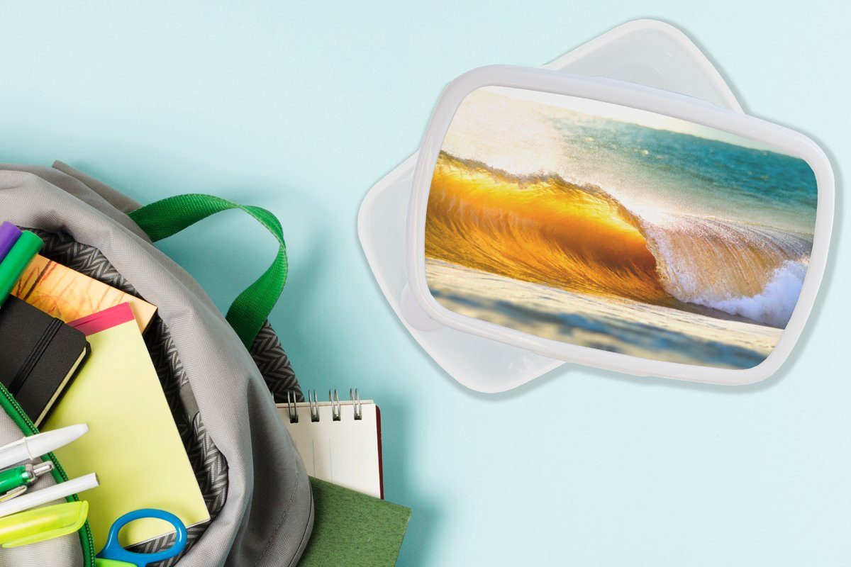 und Golf, (2-tlg), für - und Meer MuchoWow - Mädchen Strand Kunststoff, Jungs Brotdose, Lunchbox weiß Brotbox Erwachsene, für Kinder