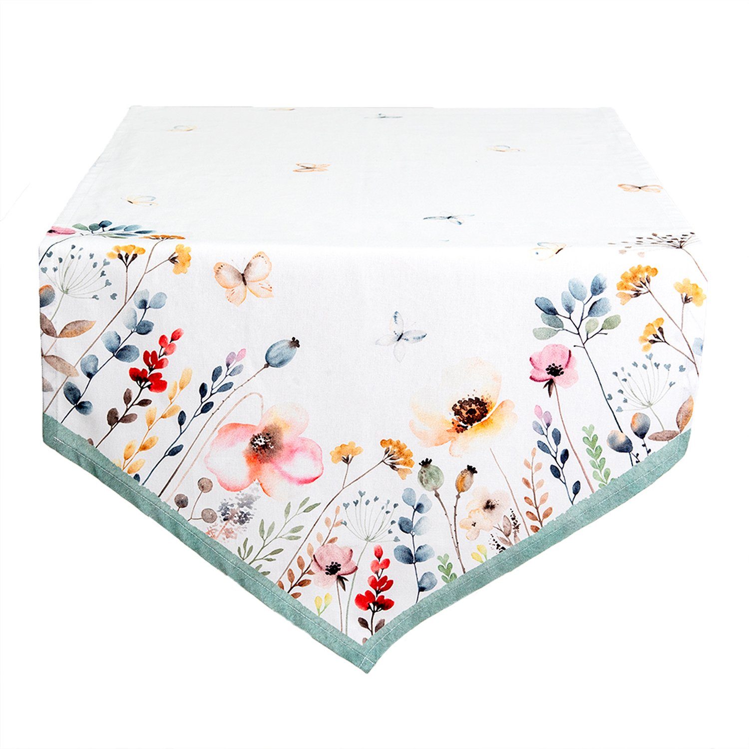Clayre & Eef Узкие скатерти Flowerbomb (Set 1-tlg, 1-teilig), Узкие скатерти Tischdecke ca.50x160cm Baumwolle