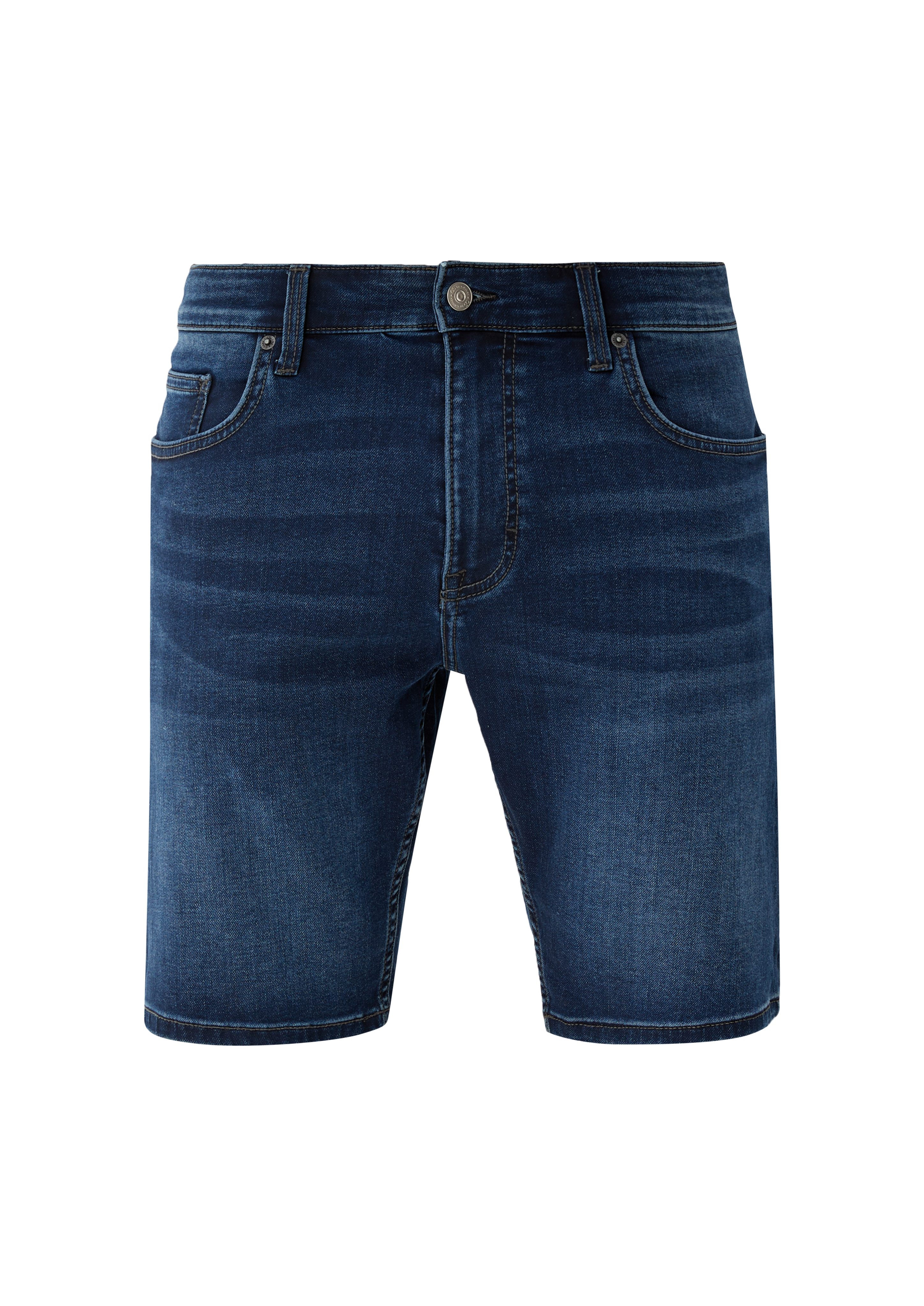 Waschung / s.Oliver Rise QS Mid Jeansshorts ozeanblau John / / Straight Fit Jeans-Shorts Leg Regular