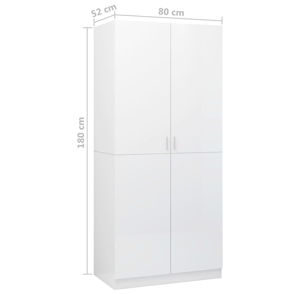möbelando Kleiderschrank Hochglanz-Weiß 2 cm) (LxBxH: in 299853 52x80x180 Türen mit