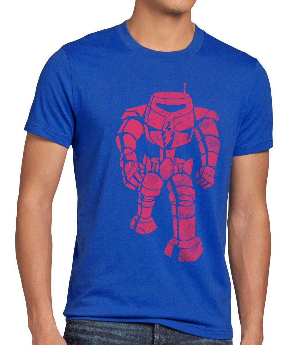 style3 Print-Shirt Herren T-Shirt The Robot Sheldon evolution big Roboter cooper theory bang held blau