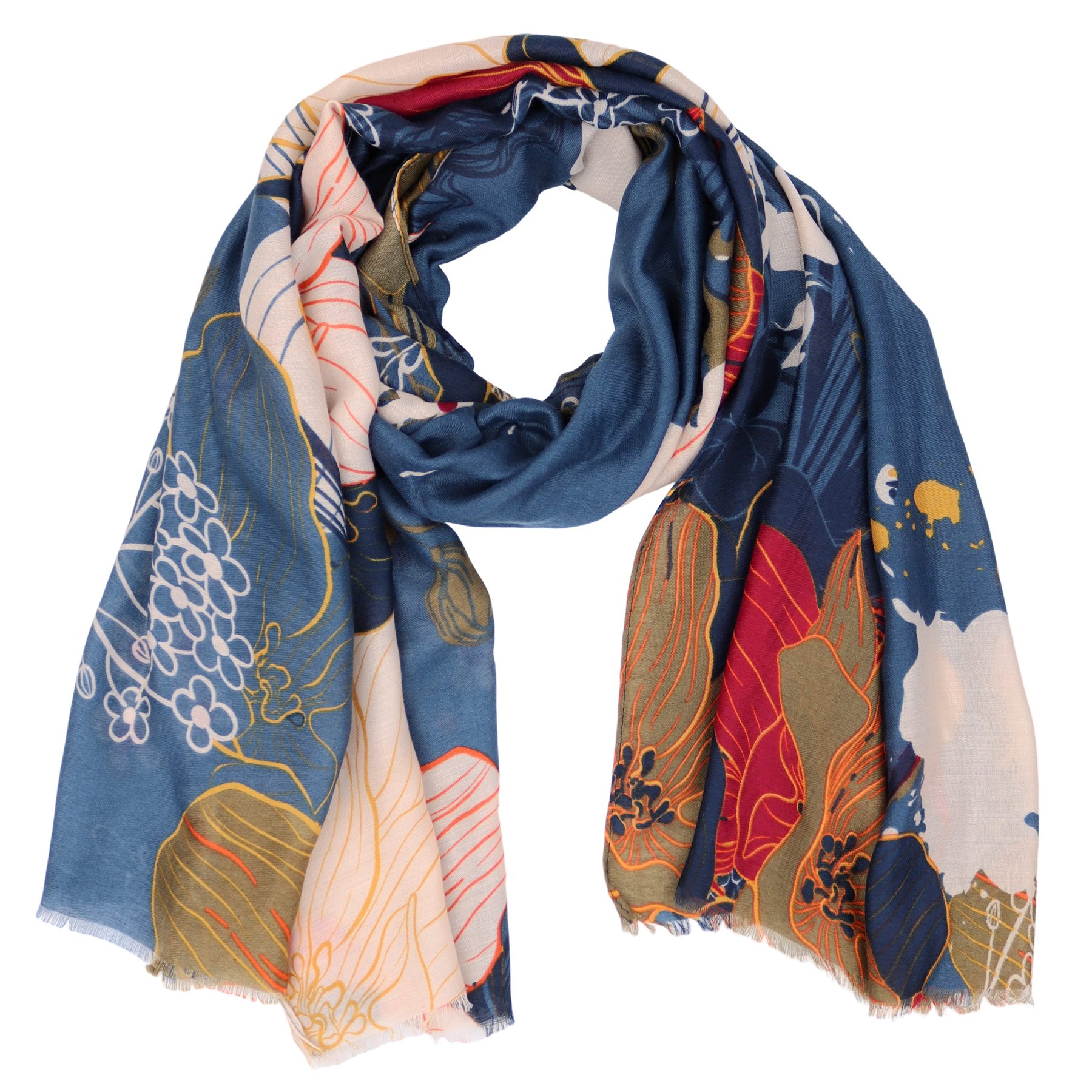 MIRROSI Modeschal Weich XXL ca.85x180cm Schal Bunt Blumen, (Kollektion Herb günstig online kaufen