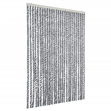 vidaXL Insektenschutz-Vorhang Fliegenvorhang Grau, Schwarz und Weiß 118x220 cm Chenille