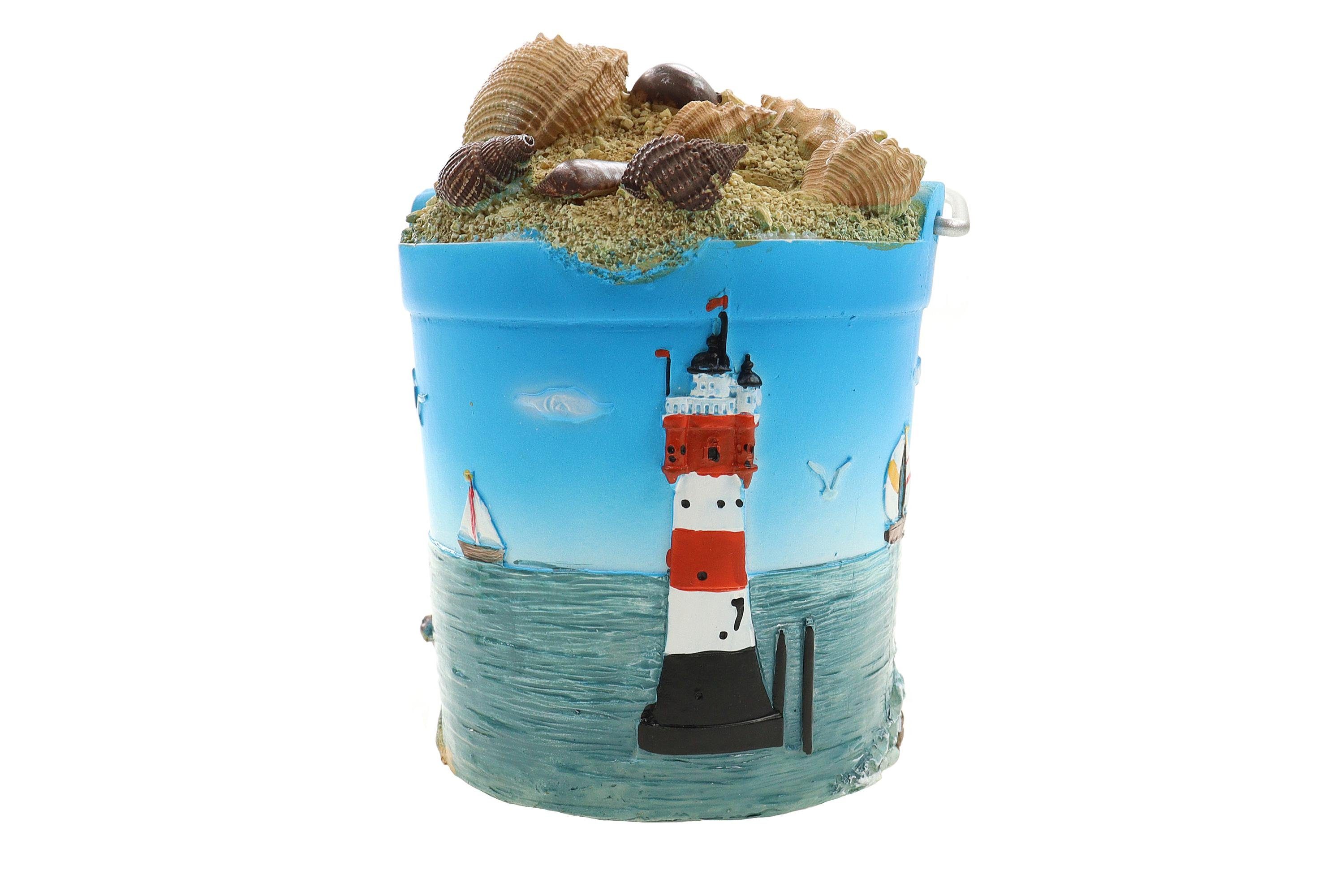 ELLUG Spardose Sparbüchse – Strandeimer „Urlaubs-Spardose“ aus Kunststein H.: 11cm – Bild 4 von 5