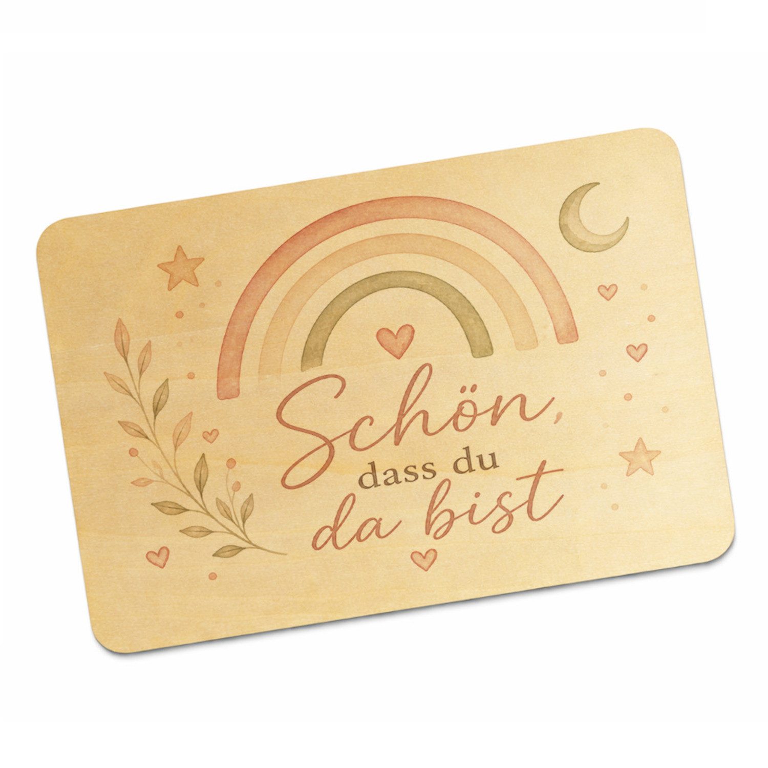 speecheese Postkarte Postkarte Holz Schön Holzpostkarte mit Sternen Grußkarte Spruch: dass