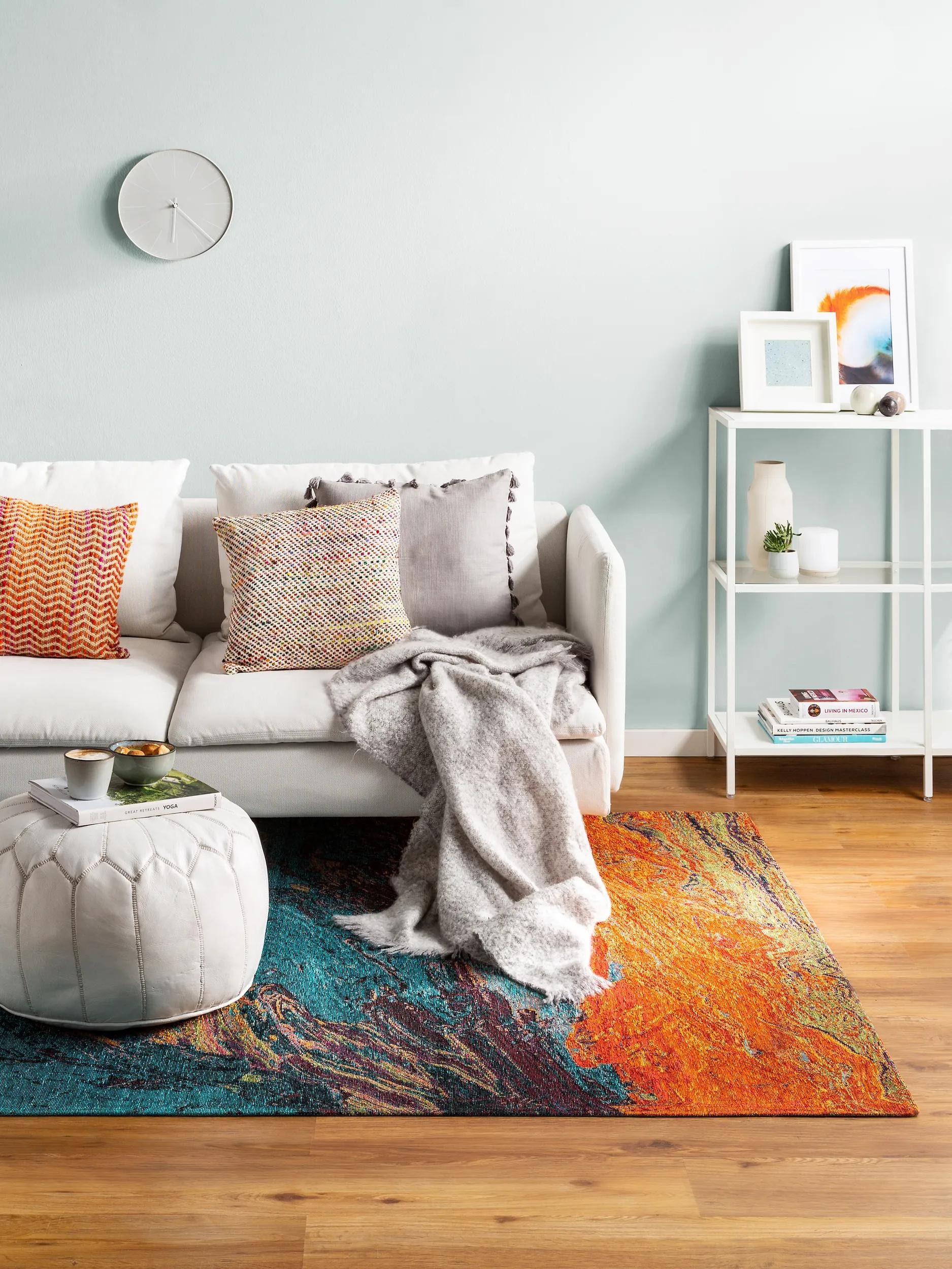 benuta Teppich Stay, rechteckig, Höhe: 5 mm, Wolle, Teppich Wohnzimmer, Schlafzimmer, Esszimmer, Flur, Hygge & Cozy