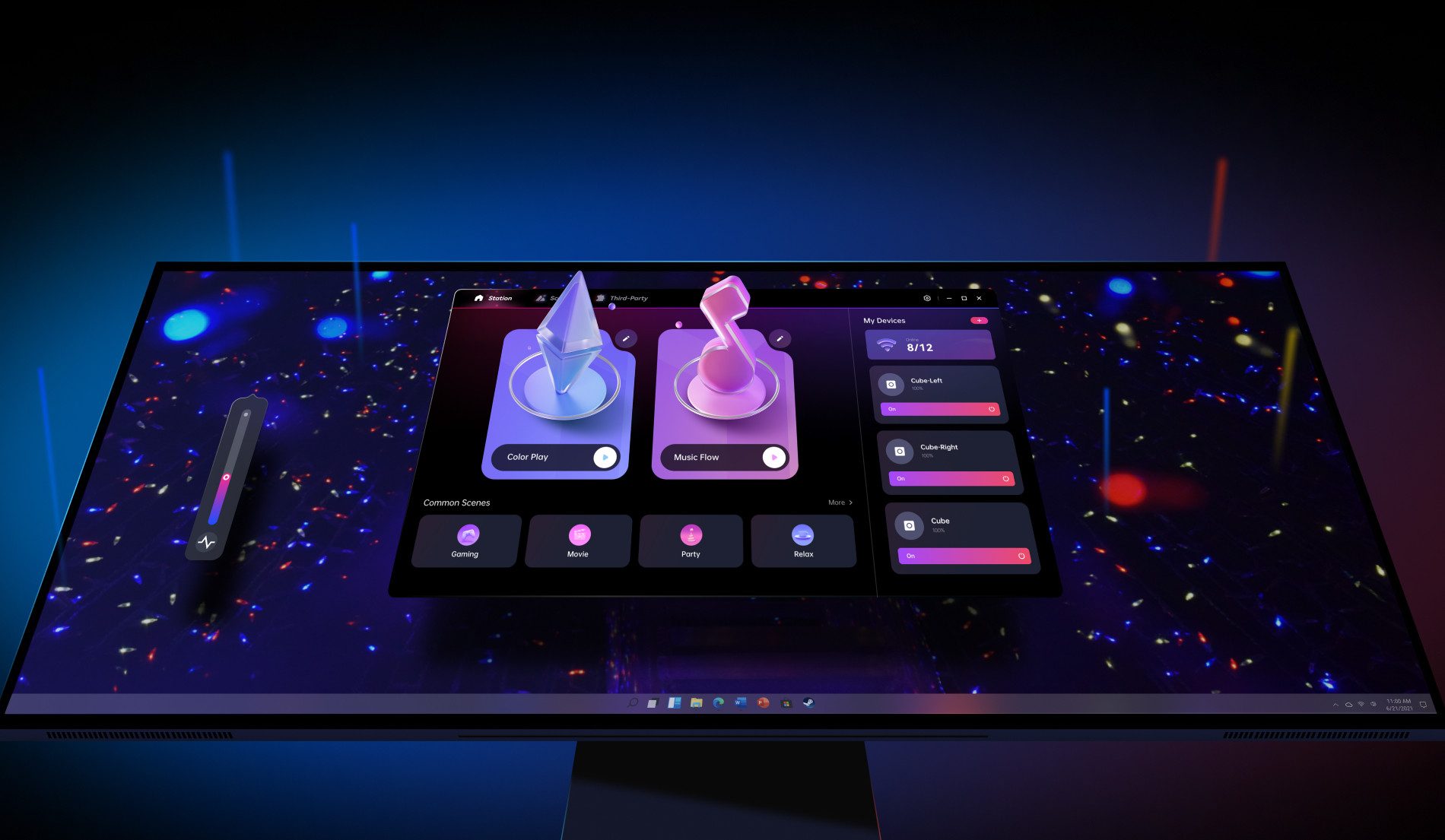 yeelight LED Würfel Light Gaming Cube Panel and Rooted Base Wi-Fi, LED fest integriert, RGB, Ambient-Panel