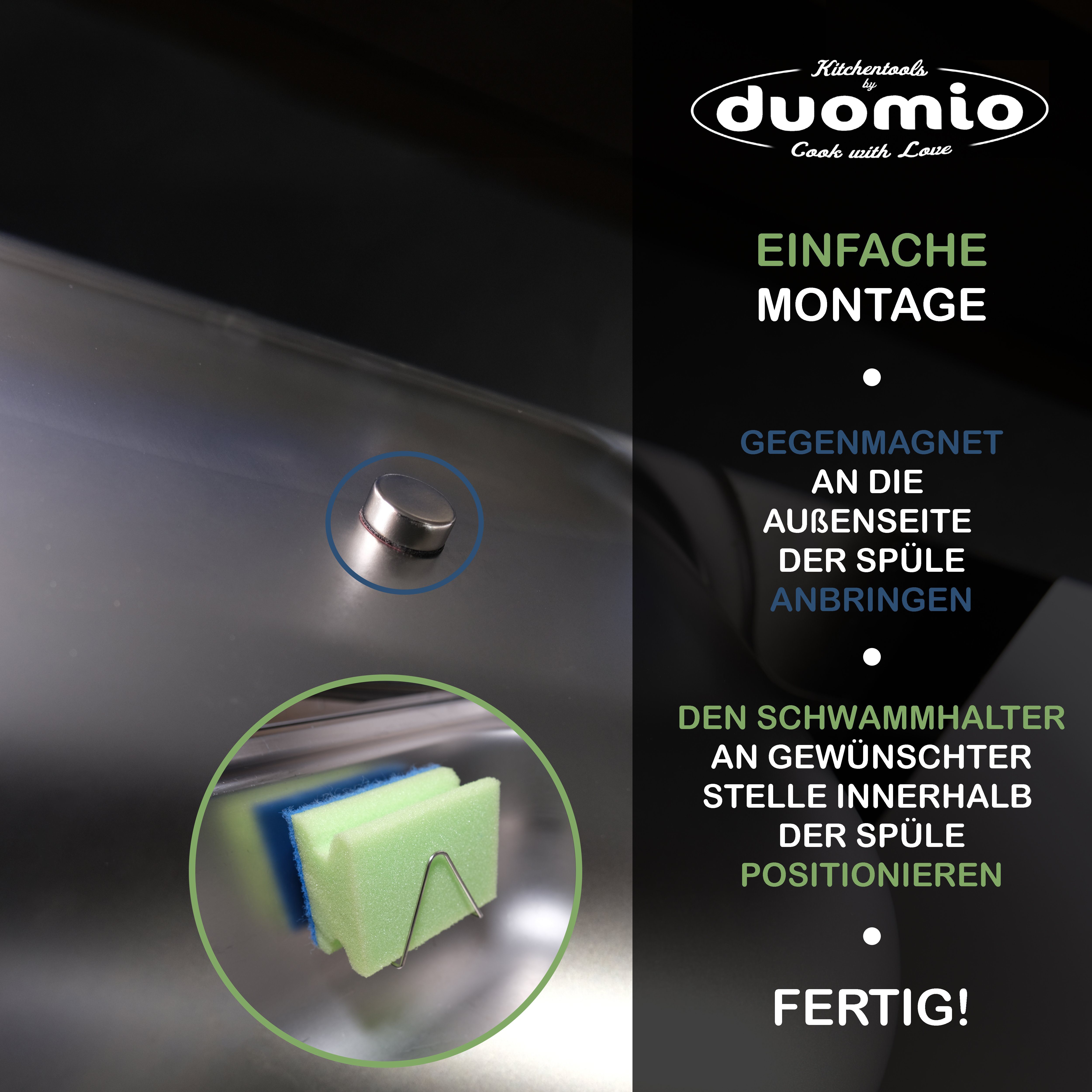 duomio Schwammhalter Magnetischer Schwammhalter für die Küche, Bad*Spülbecken, (500-tlg)