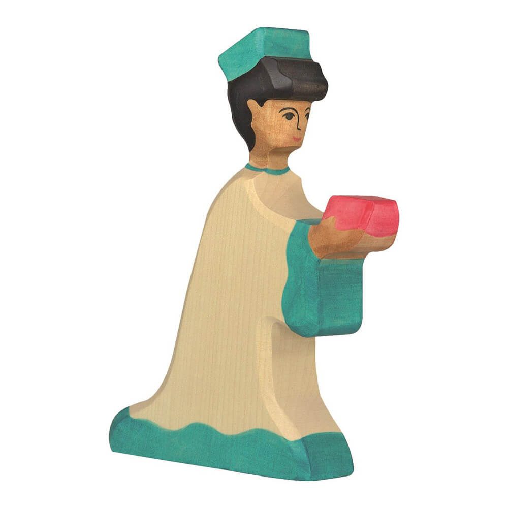 Holztiger Spielfigur HOLZTIGER Melchior aus Holz - grün