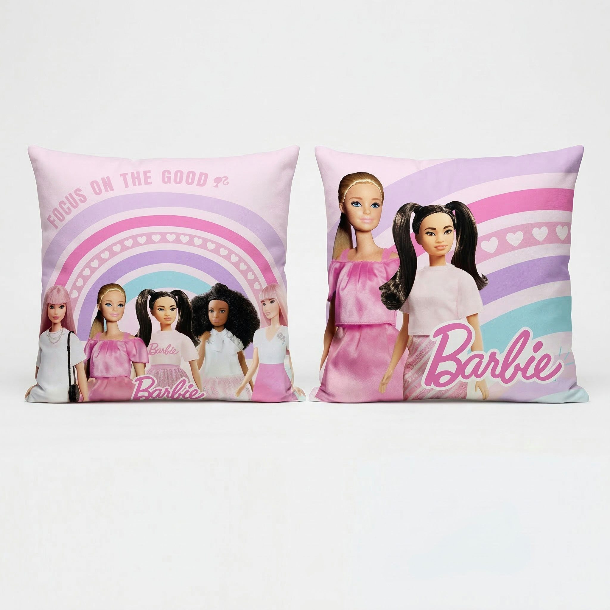 Barbie Dekokissen Barbie Mädchen Velours Kissen Dekokissen Cushion 40x40 cm