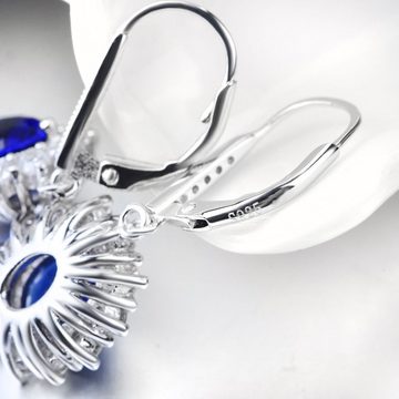 Schmuck-Elfe Paar Ohrhänger Saphir Blue, 925 Sterling Silber