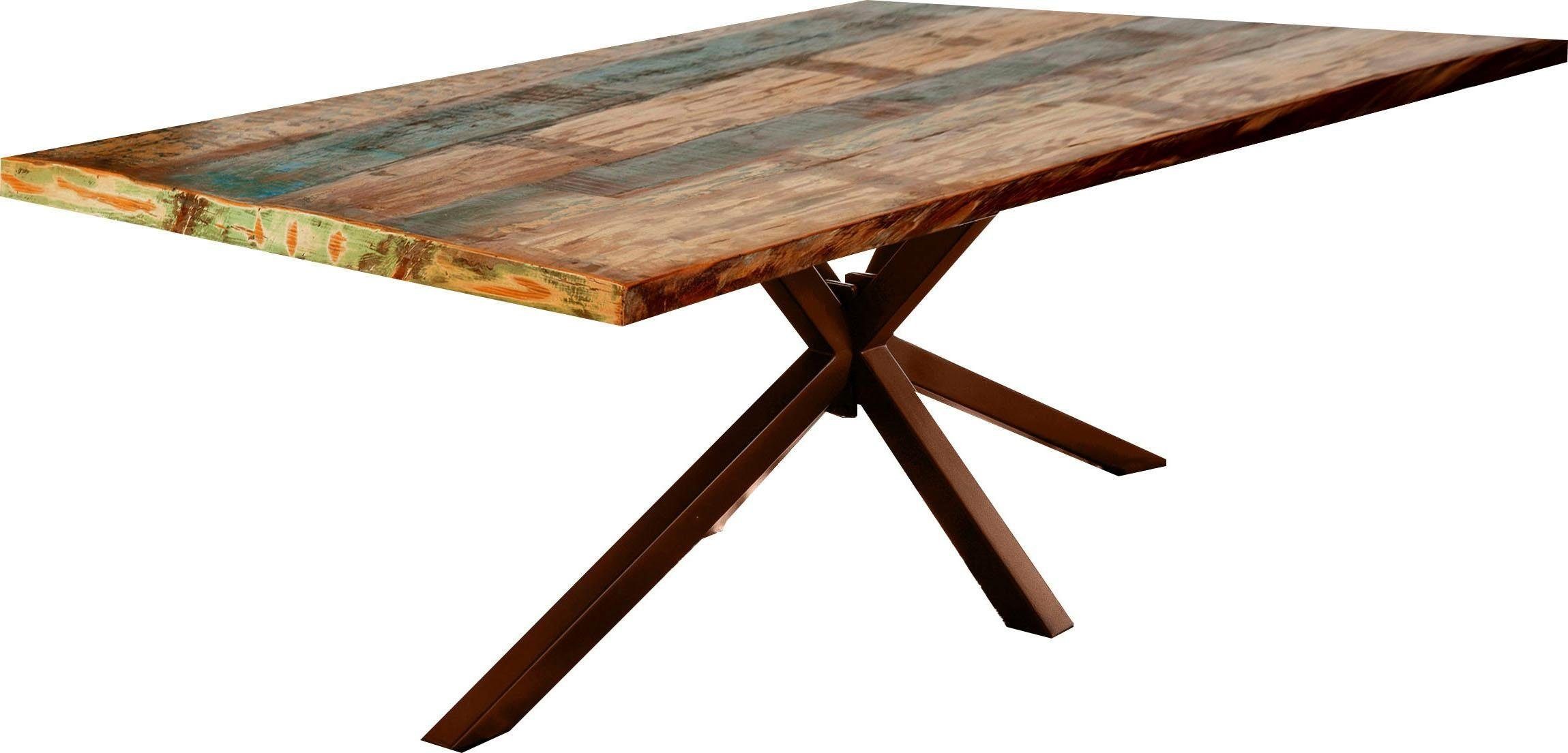 SIT Esstisch Tops&Tables, mit Tischplatte aus Altholz mit Farbresten