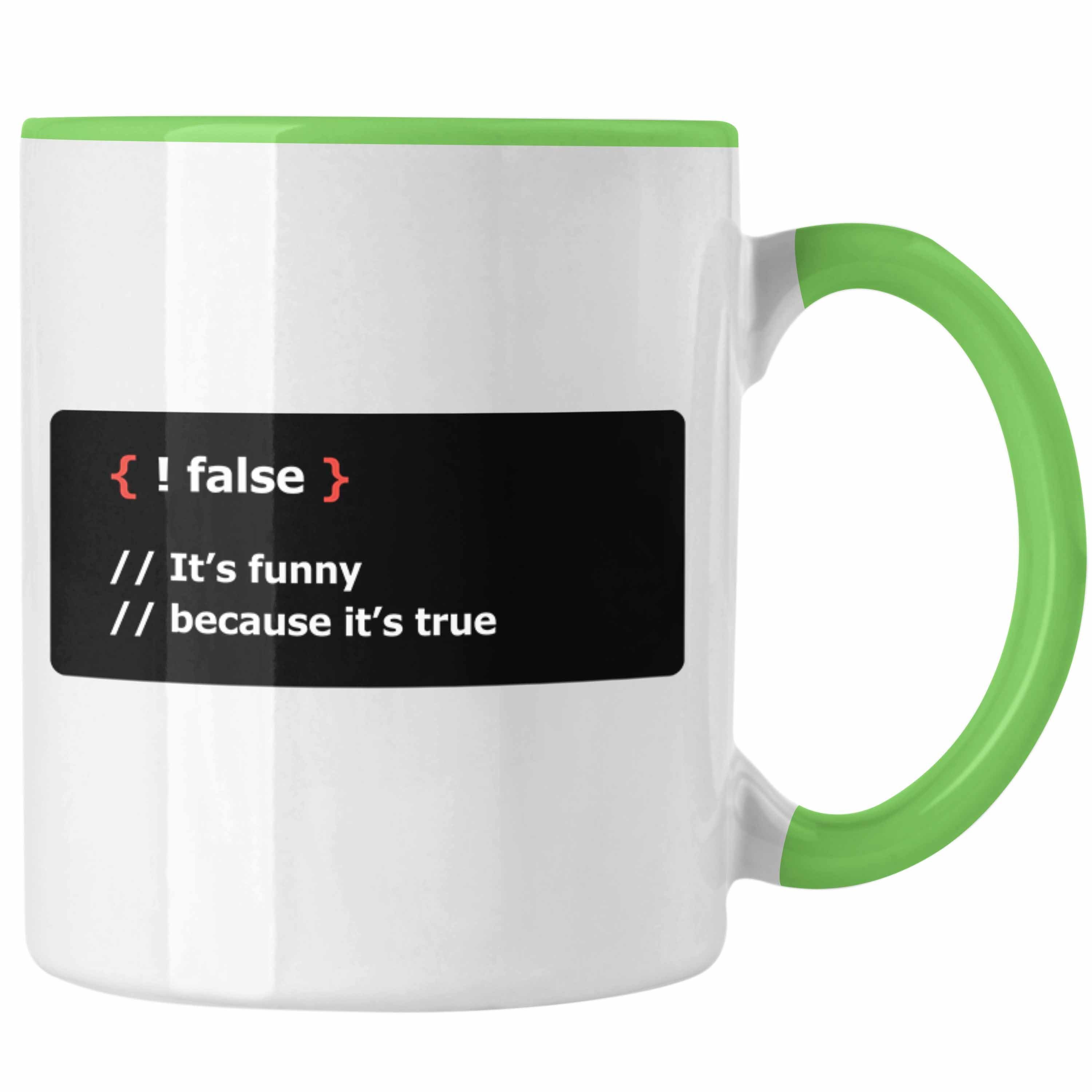 Tasse Trendation - Programmierer Tasse Geschenk False Its Funny Because Its