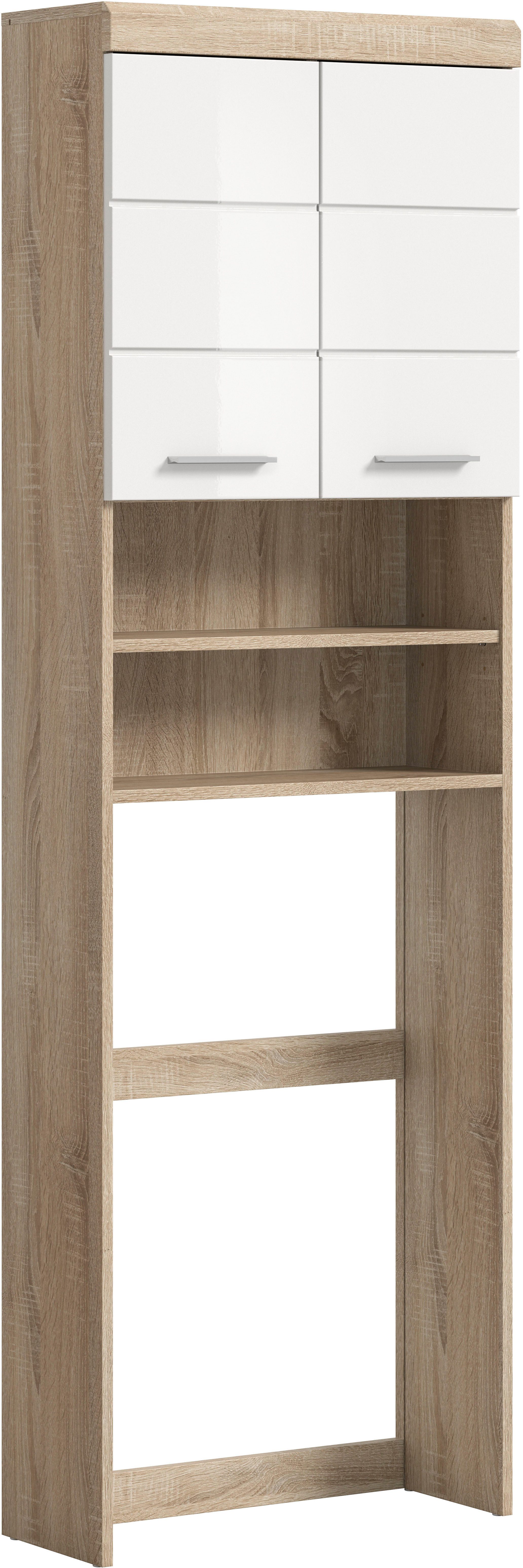 welltime Waschmaschinenumbauschrank SIENA, Breite 63cm, für Waschmaschine & Trockner, 2 Türen, MDF-Front (TOPSELLER) in verschiedenen Farben, Überbauschrank, Umbauschrank, Badschrank