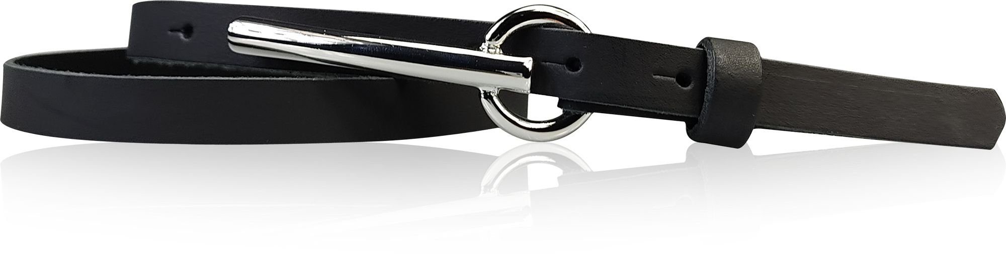 FRONHOFER Taillengürtel 17915 (1-St) schmaler Damengürtel 1,5 cm mit silberner schmaler Gürtelschnalle