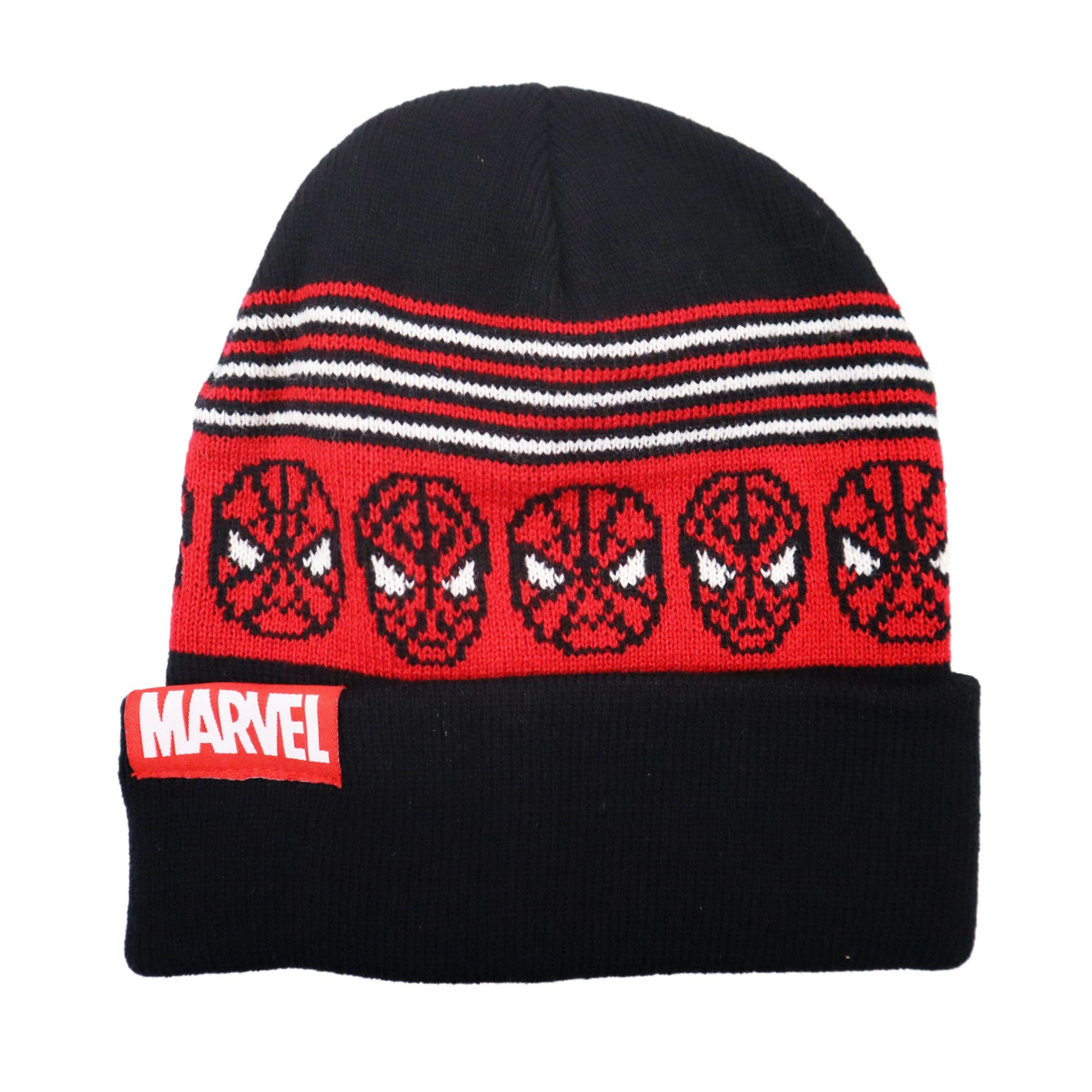 MARVEL Gr. Schlupfmütze Marvel Wintermütze Jungen Rot 52 plus Spiderman 54 bis Handschuhe