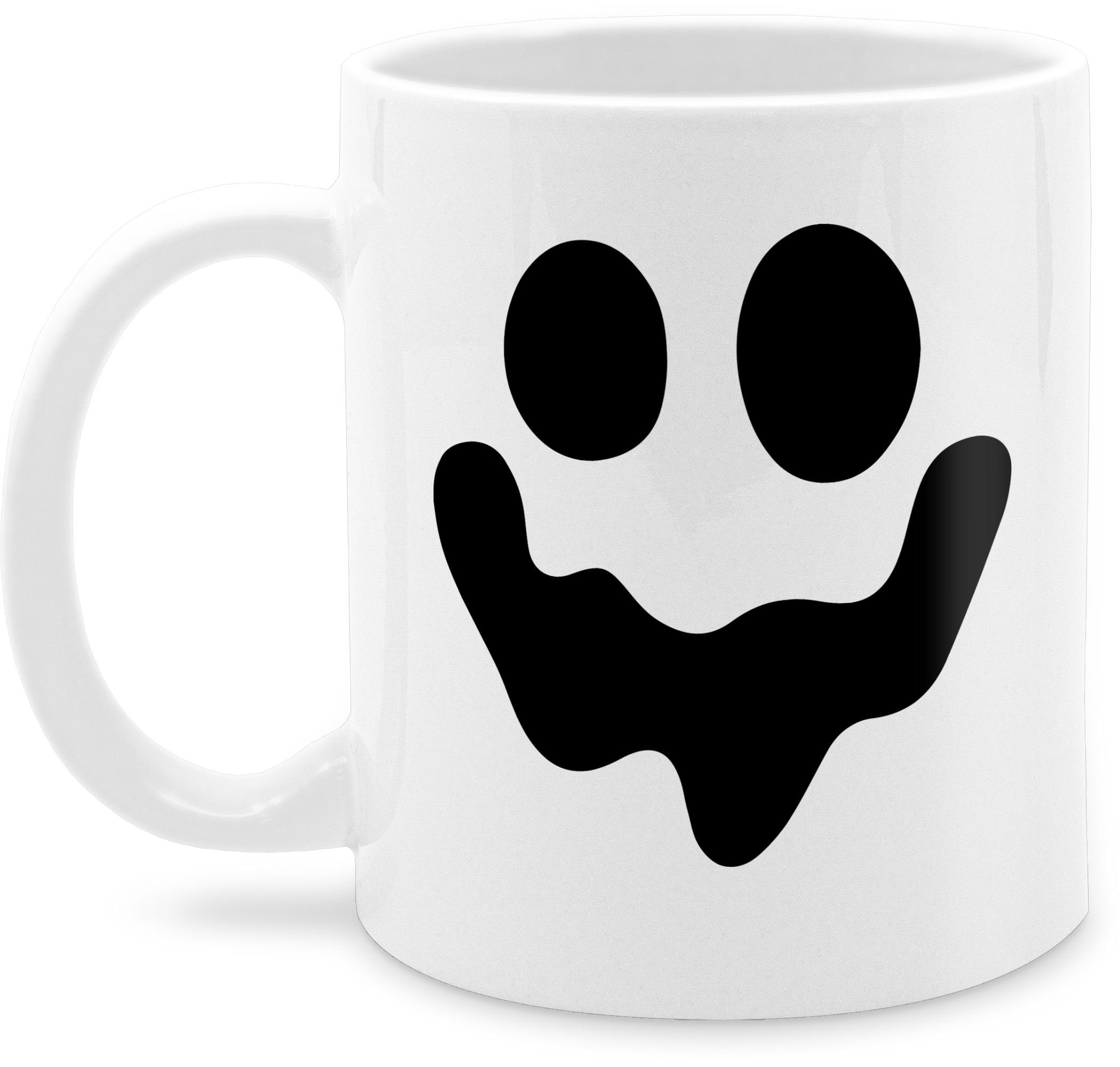 Shirtracer Tasse Geist Gespenst Spuk Einfach Gruselig, Keramik, Halloween Tassen 2 Weiß