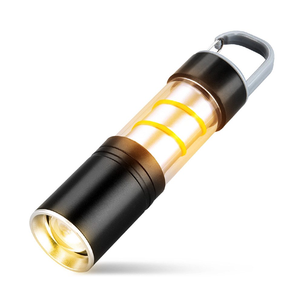 FANNOU LED Taschenlampe Aufladbar mit Campinglicht, Zoombar, 2 Lichtmodi, Lange Akkulaufzeit (1-St), Wasserdichte Taschenlampe für Camping, Outdoor, Notfälle