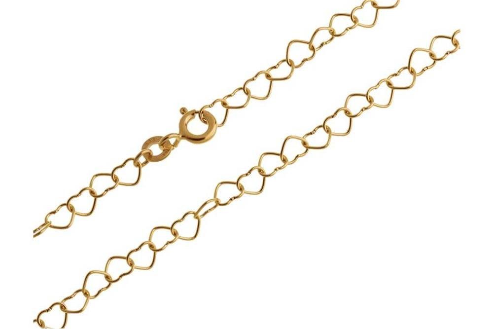 Silberkettenstore - Kinderkette 333 Gold, 32-37cm Silberkette von Herzen wählbar Länge