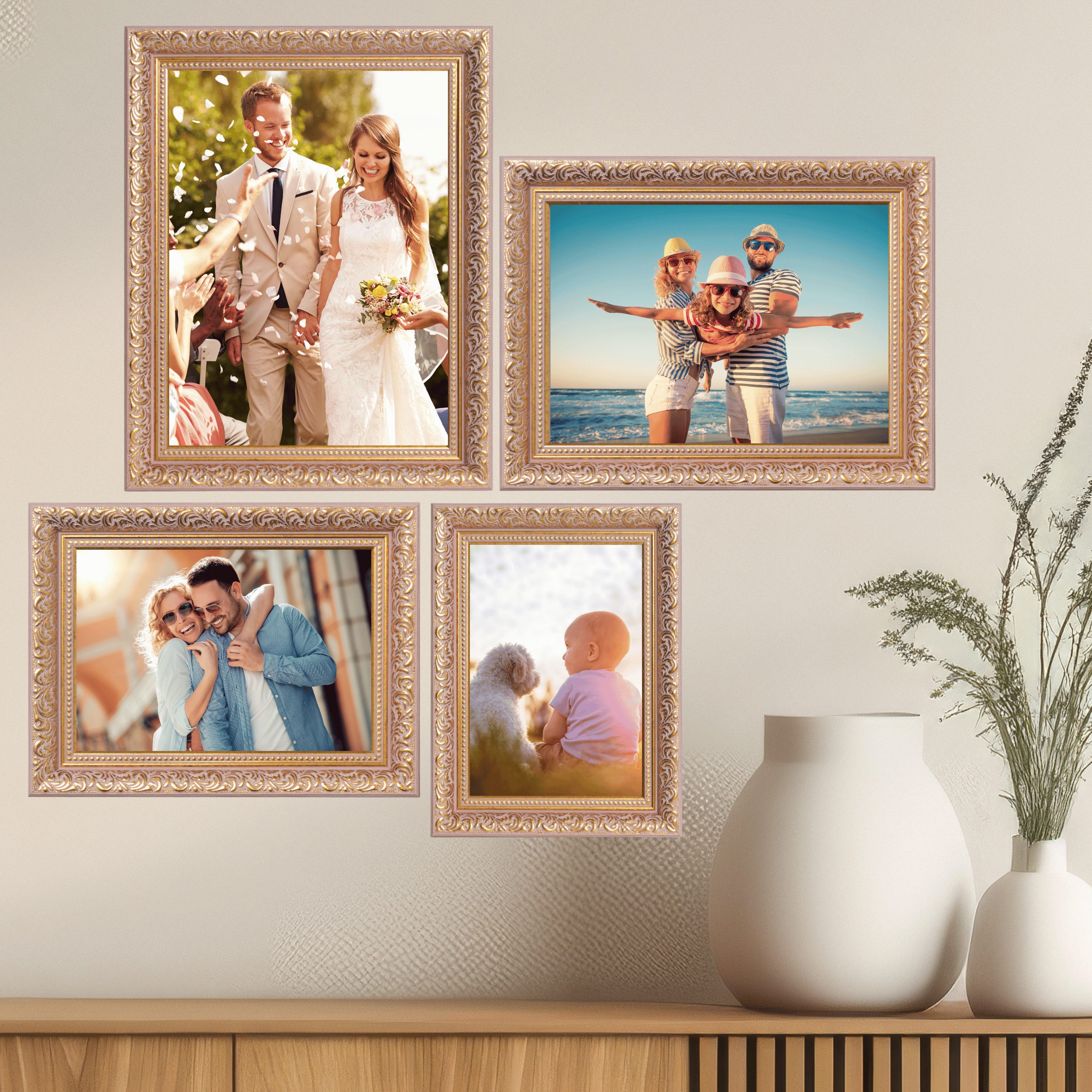 Victor (Zenith) Bilderrahmen Rubens, Bilderrahmen 10x15 cm Rose Gold, Bilderrahmen A6 Barock, Antik