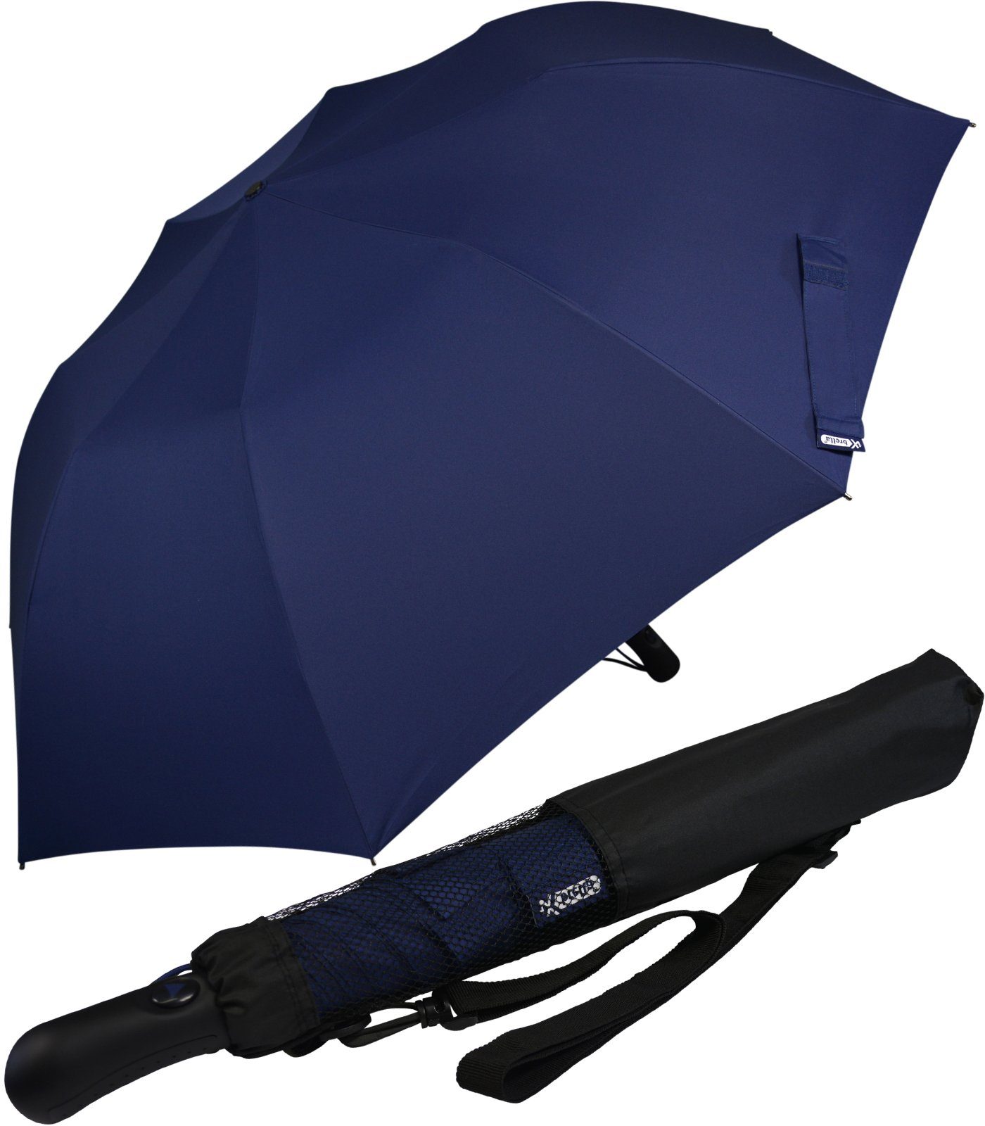 iX-brella Taschenregenschirm Trekking Golf-Taschenschirm XXL mit Umhängetasche, mit riesigem 124cm Dach-Durchmesser