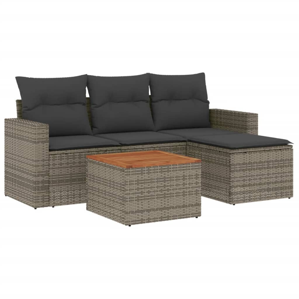 vidaXL Gartenlounge-Set 5-tlg. Garten-Sofagarnitur mit Kissen günstig online kaufen