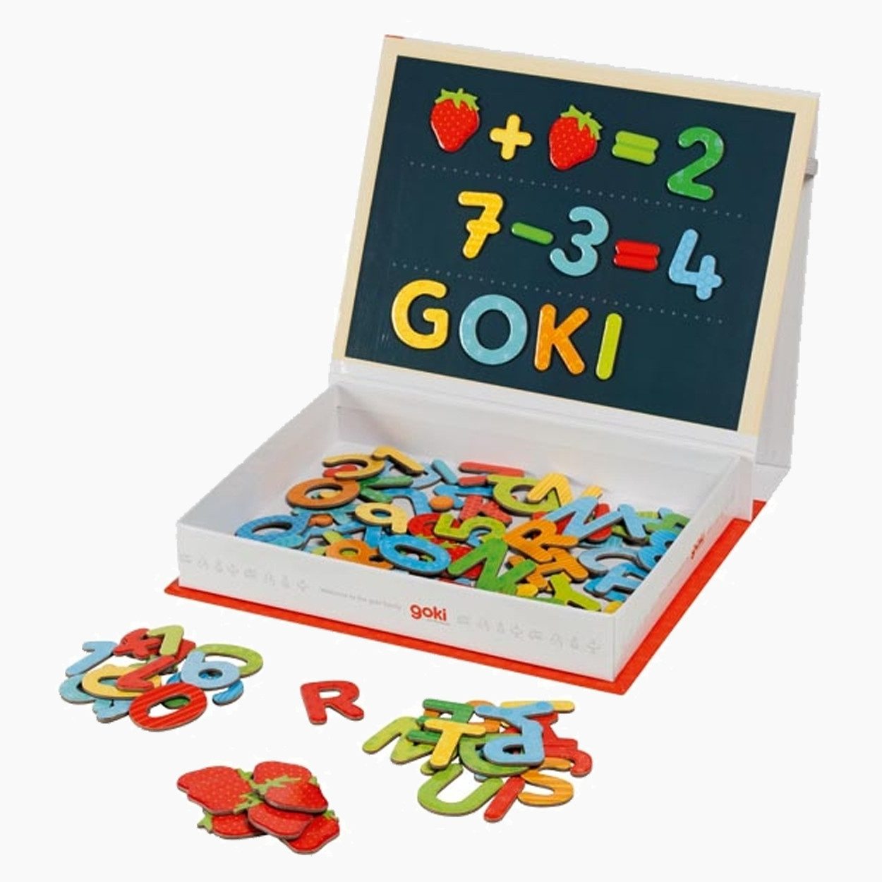 goki Lernspielzeug Magnetspiel Kleine Schule (packung, 122-St), Eine interaktive Lerntafel für kleine Entdecker