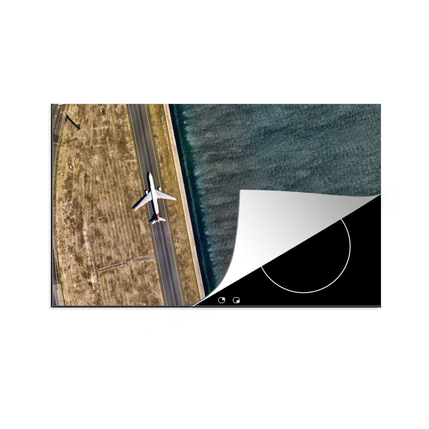 MuchoWow Herdblende-/Abdeckplatte Flugzeuge - Meer - Landschaft, Vinyl, (1 tlg), 83x51 cm, Ceranfeldabdeckung, Arbeitsplatte für küche