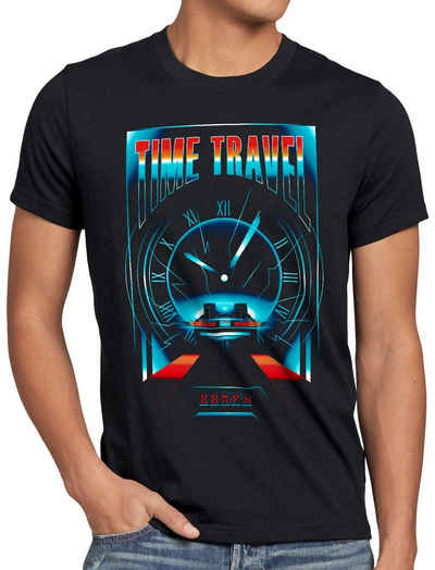 style3 Print-Shirt Herren T-Shirt Delorean Time Travel zeitreise marty mcfly