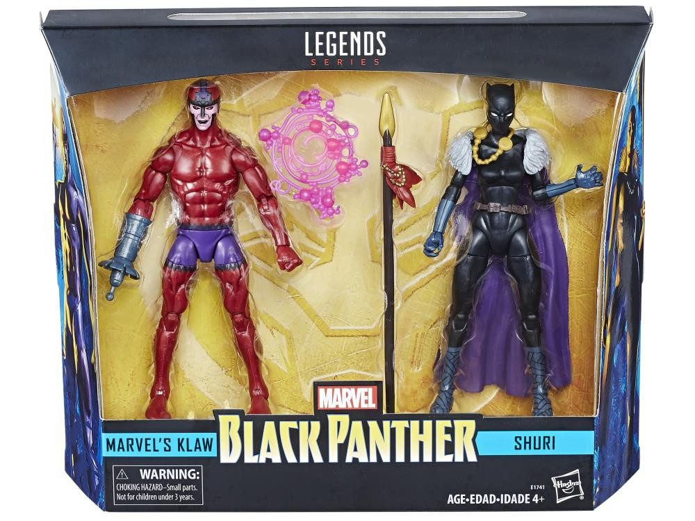 Actionfigur Marvel Legends Black Panther Shuri and Marvel's Klaw 6 Inch Actionfigu