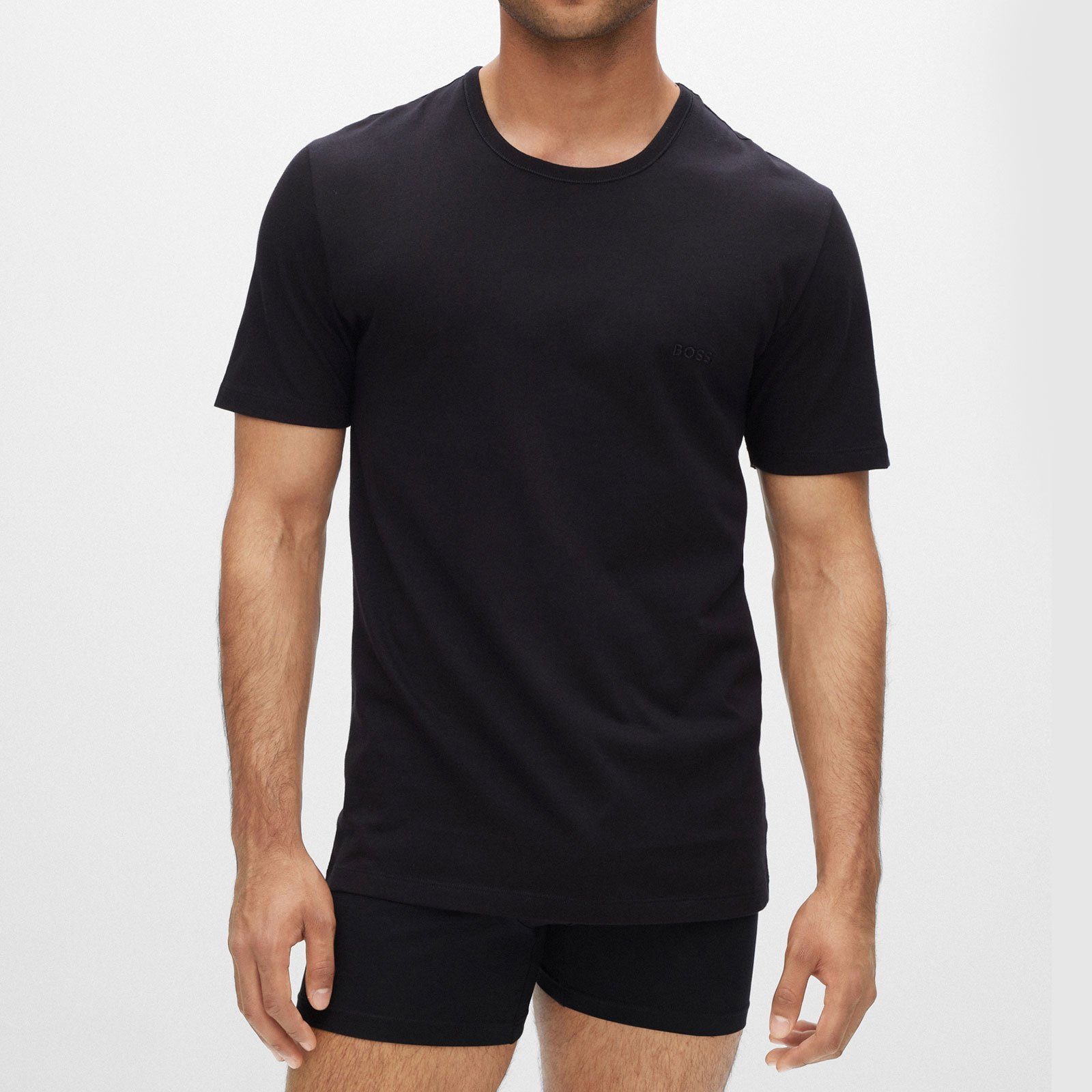 BOSS Unterziehshirt Classic T-Shirt (6-St) mit fein geripptem Rundhalsaussc günstig online kaufen