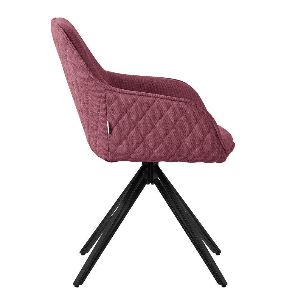 ML-DESIGN Polsterstuhl Esszimmerstuhl aus Textil Webstoff mit Metallbeine, 360° drehbar (2 St), Stuhl mit Rücken-& Armlehne Altrosa Küchenstuhl Wohnzimmerstuhl