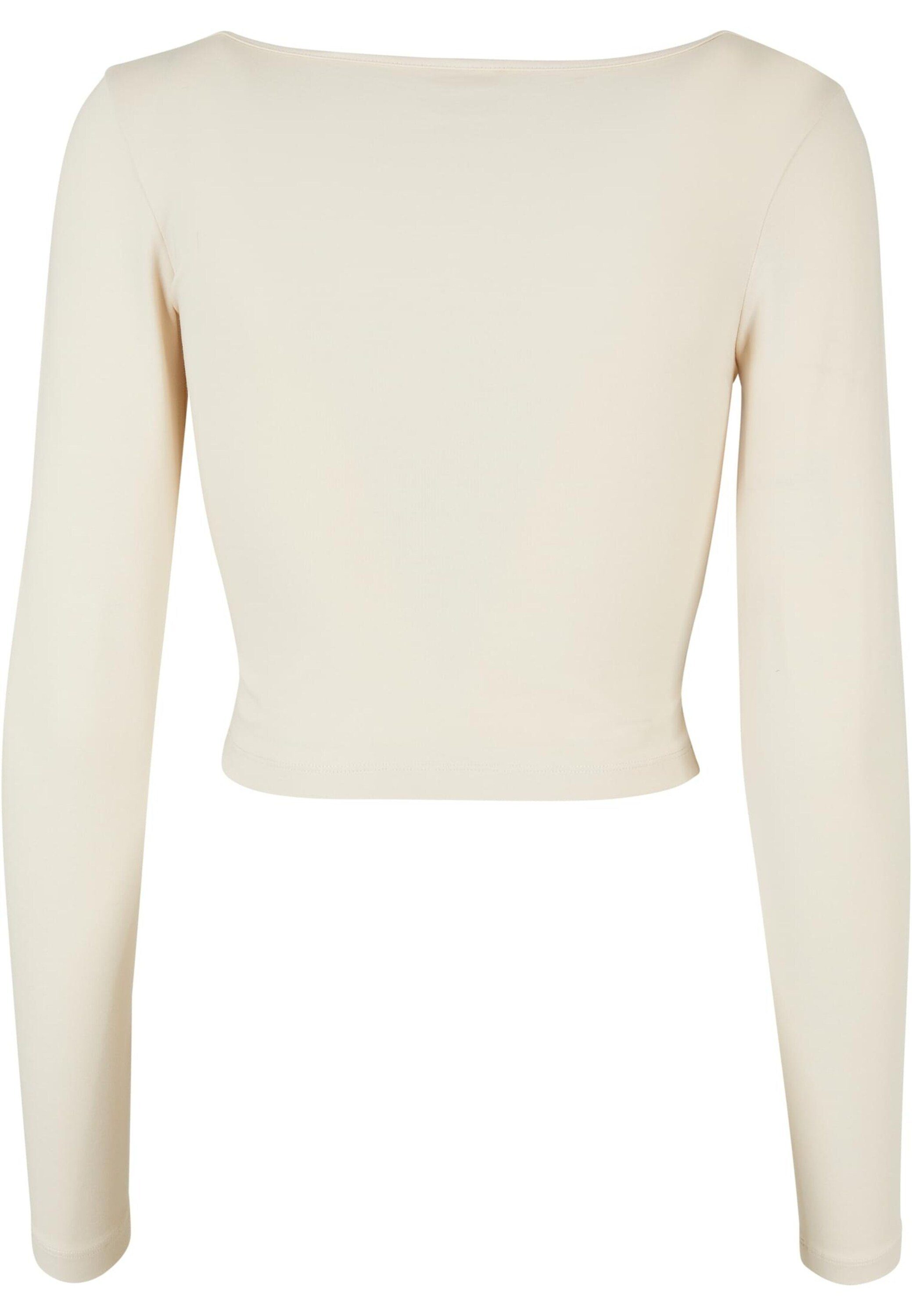 Details (1-tlg) Langarmshirt CLASSICS URBAN Weiß Plain/ohne