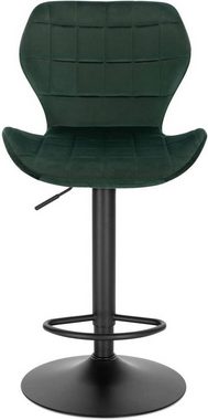 Woltu Barhocker (2 St), höhenverstellbarer Stuhl aus Samt Metall Stehhocker