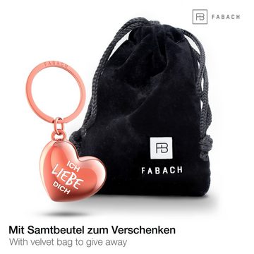 FABACH Schlüsselanhänger Herz mit Gravur - "Ich liebe dich" - Geschenk Partner Freundin Ehefrau