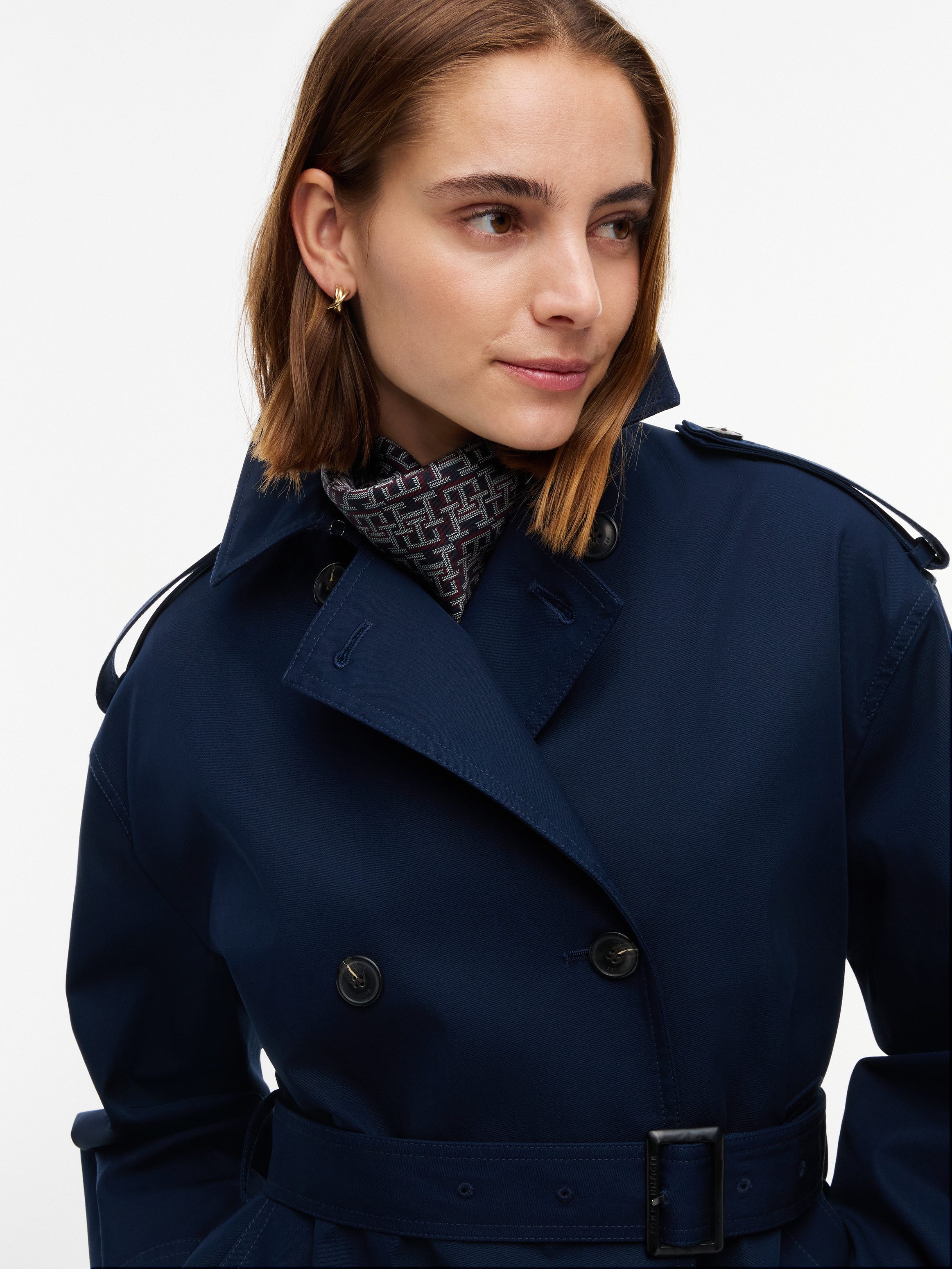 Tommy Hilfiger Kurzjacke COTTON SHORT TRENCH Baumwolle, Trenchcoat Style