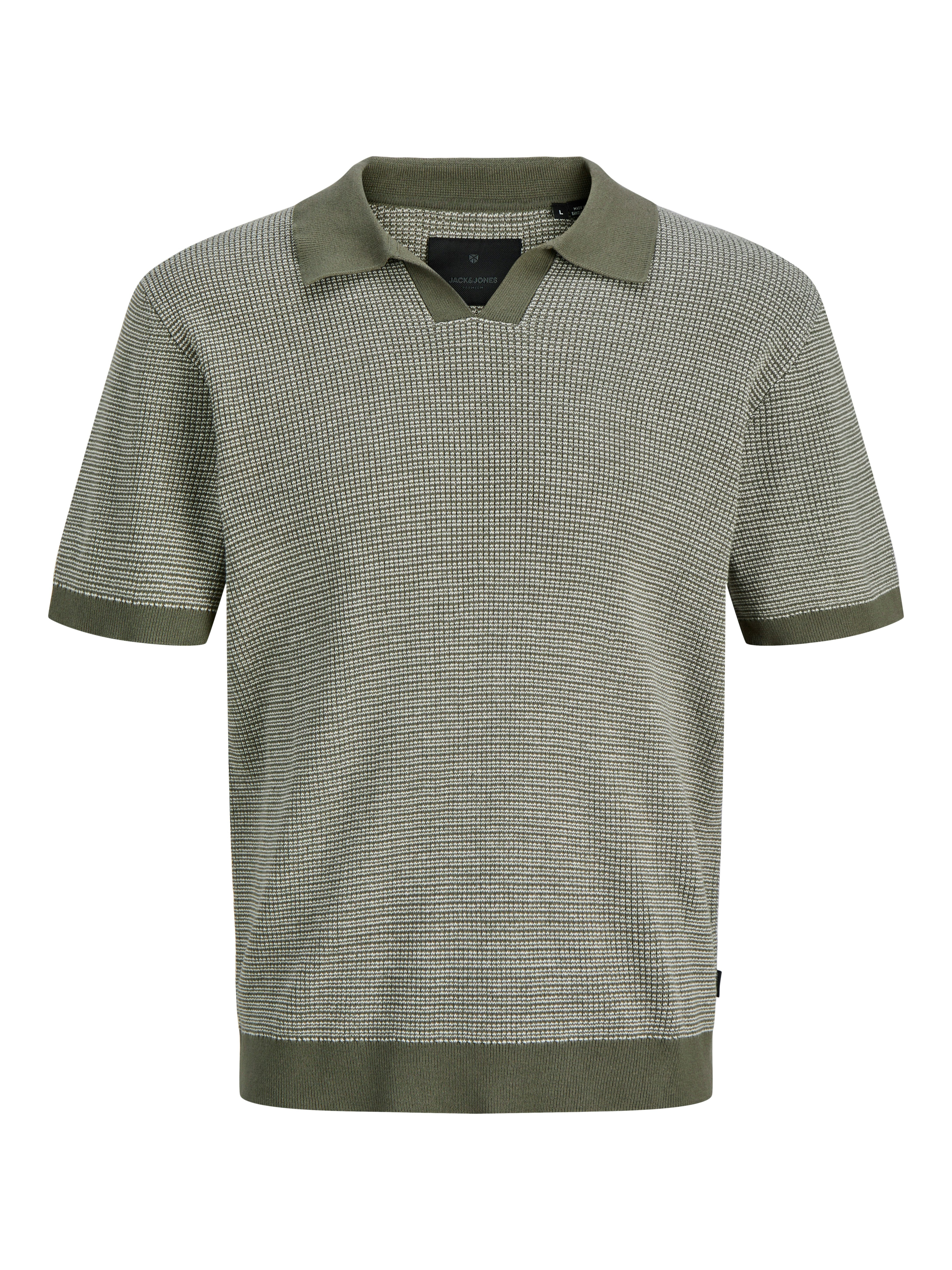 Jack & Jones Polokragenpullover JPRBLAHUDSON KNIT SPLIT NECK SS SN Baumwolle