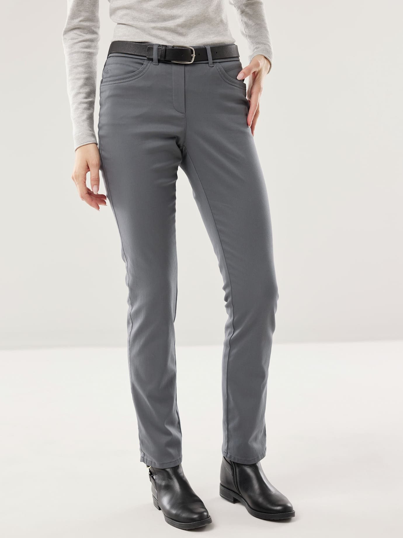 Walbusch Thermohose Damen Thermo-Extraglatt Baumwollhose Regular fit, bügelfrei, atmungsaktiv, wärmend