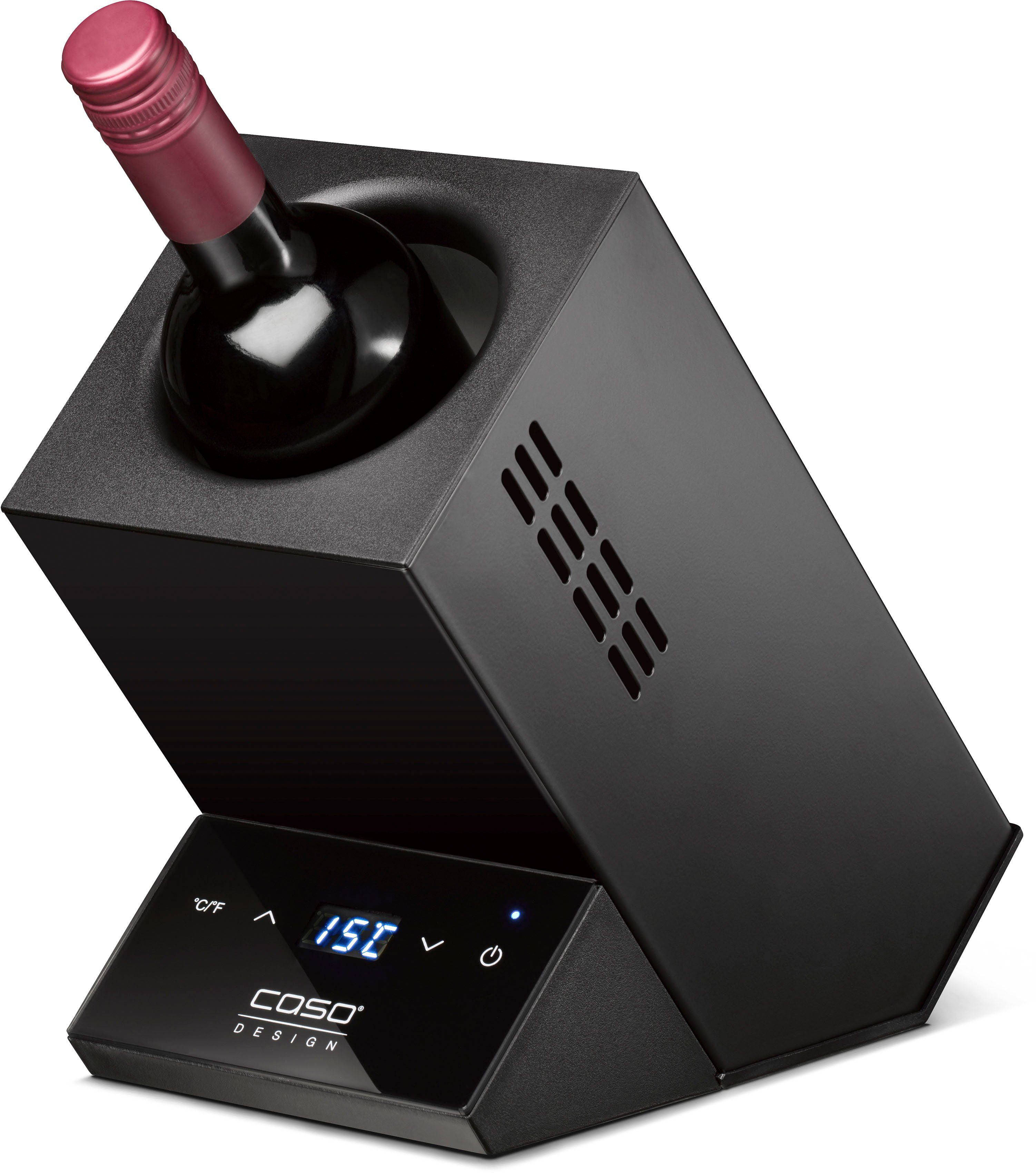 Caso Elektrischer Weinkühler 614 Caso Design WineCase One black, Temperatur elektronisch einstellbar, Sensor-Touch Bedienung