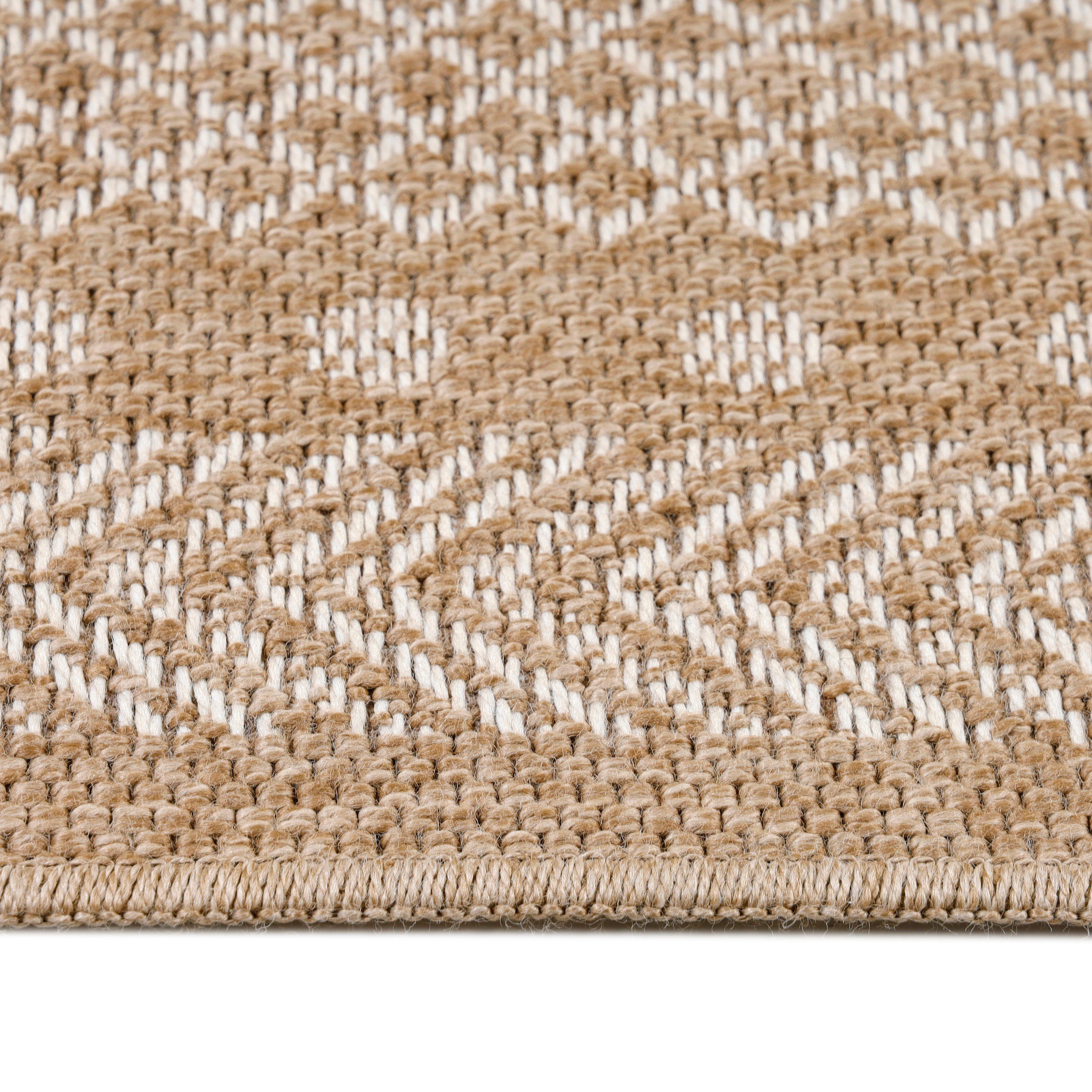 SIMPEX24 Outdoorteppich Vintage Design, Läufer, Höhe: 5 mm, Outdoor Teppich Vintage Design Natur Optik für Küche Balkon Terrasse