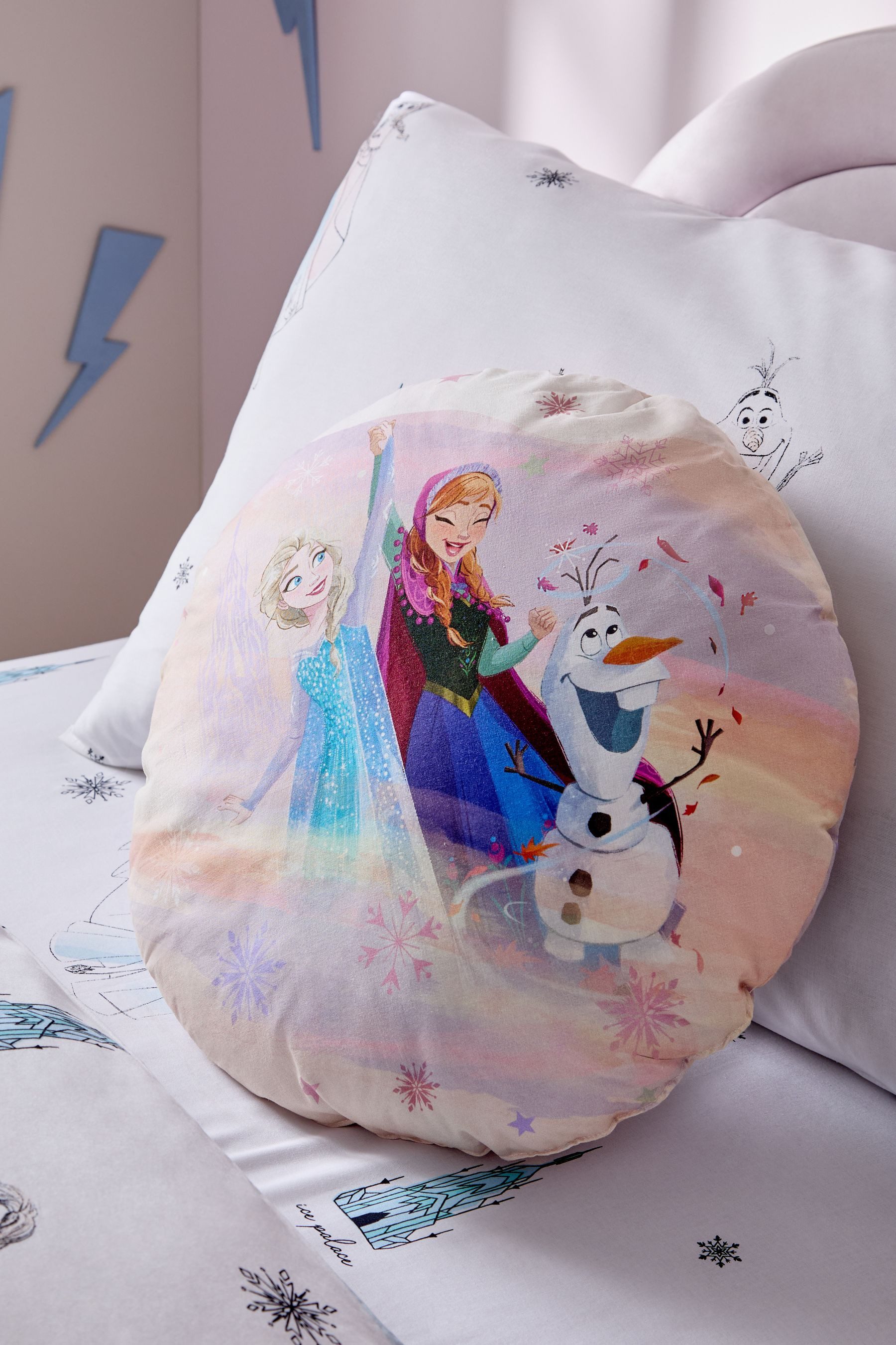 Next Dekokissen Rundes Kissen mit Frozen-Motiv, 100 % Baumwolle