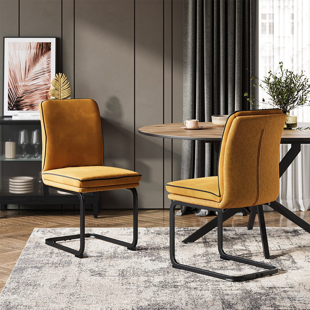 Vicco Esszimmerstuhl Eleganza, Gelb, 2er Set günstig online kaufen