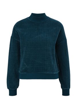 QS Sweatshirt Sweatshirt aus Cord Rippblende, Rippbündchen