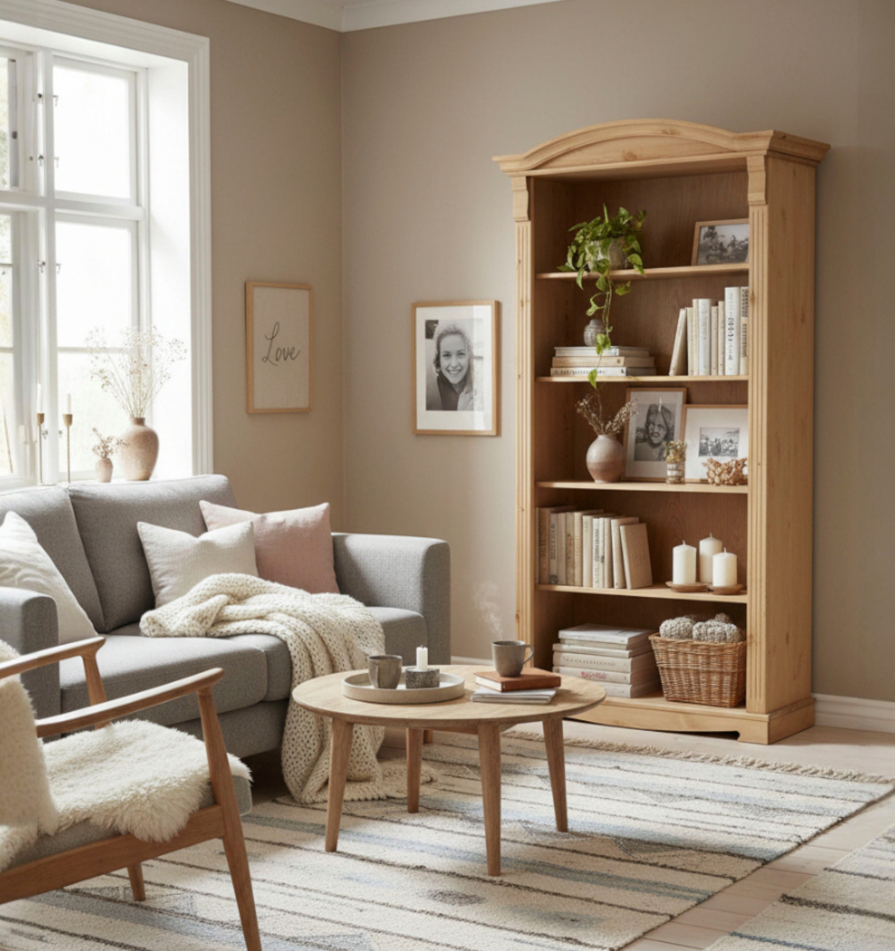 OTTO home Standregal Anna, Regal, Aktenregal, Bücherregal, aus massiver Kiefer, Breite 96 cm, mit schönen Details und Fräsungen