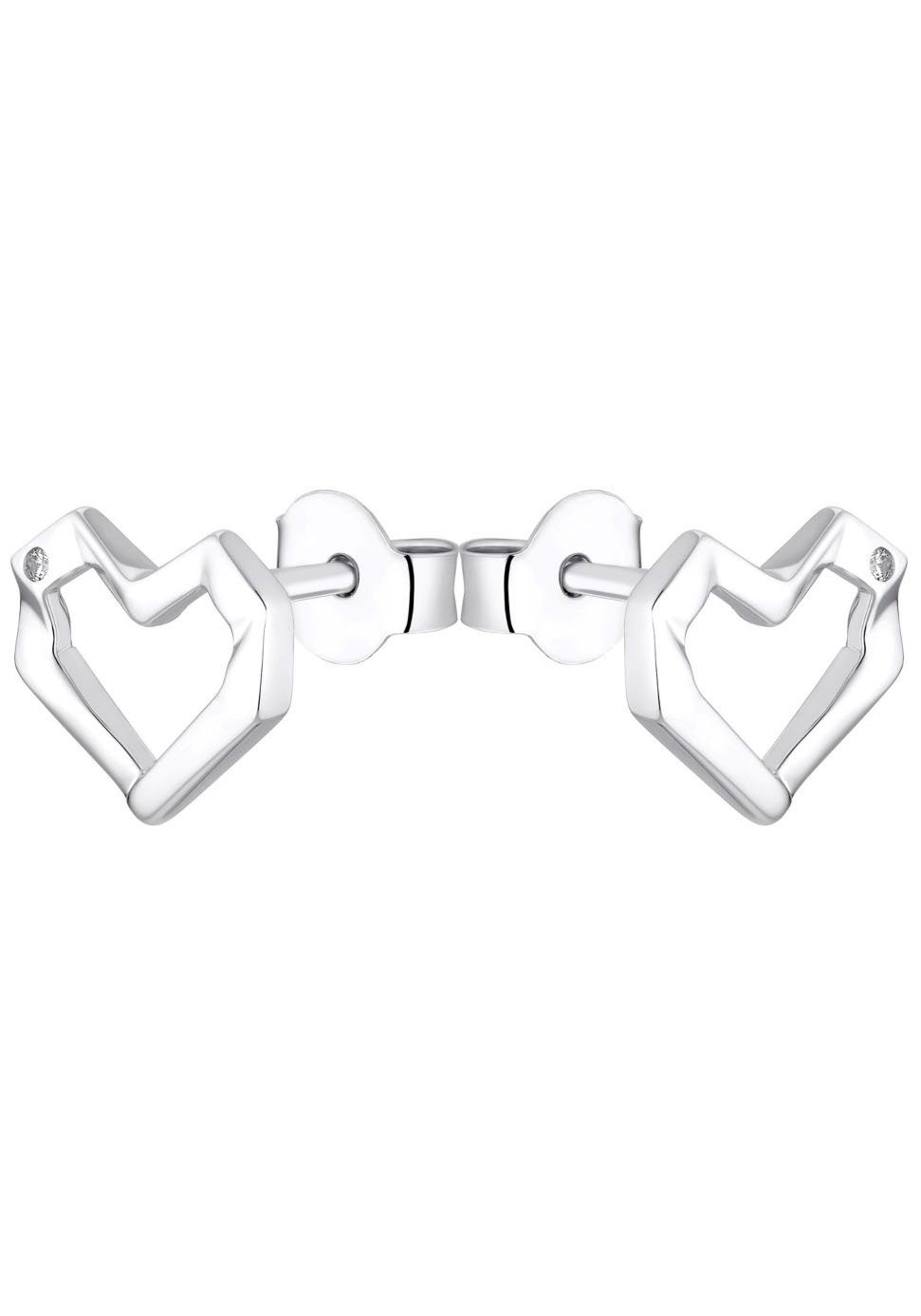 s.Oliver Paar Ohrstecker Herz, mit Zirkonia (synth)