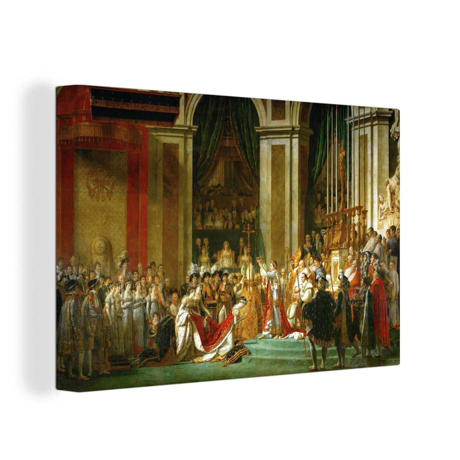OneMillionCanvasses® Leinwandbild Die Krönung von Napoleon - Gemälde von Jacques-Louis David, (1 St), Wandbild Leinwandbilder, Aufhängefertig, Wanddeko, 30x20 cm