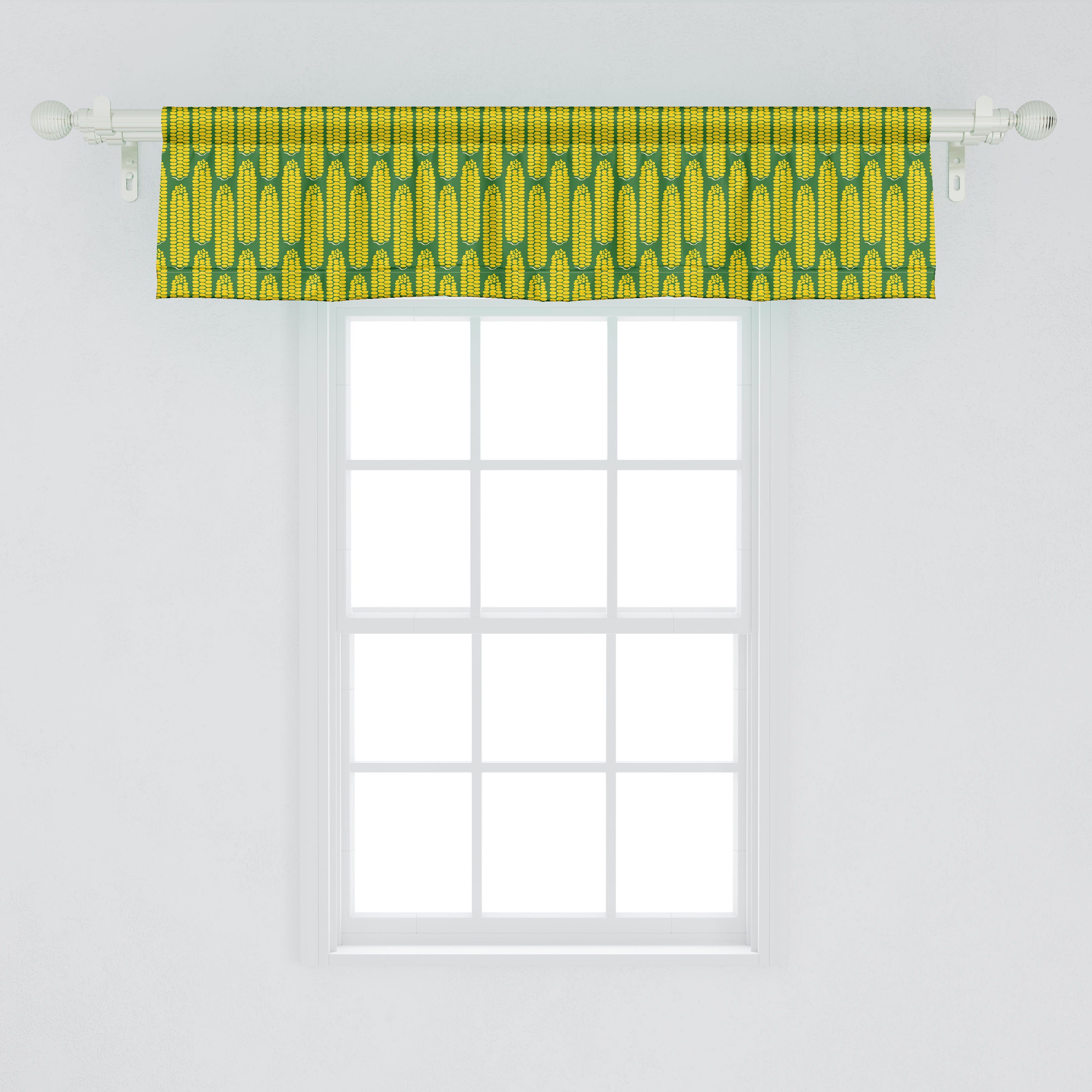 Essen Geometrische Vorhang mit Abakuhaus, Microfaser, Scheibengardine Corns Muster für Stil Stangentasche, Schlafzimmer Volant Dekor Küche