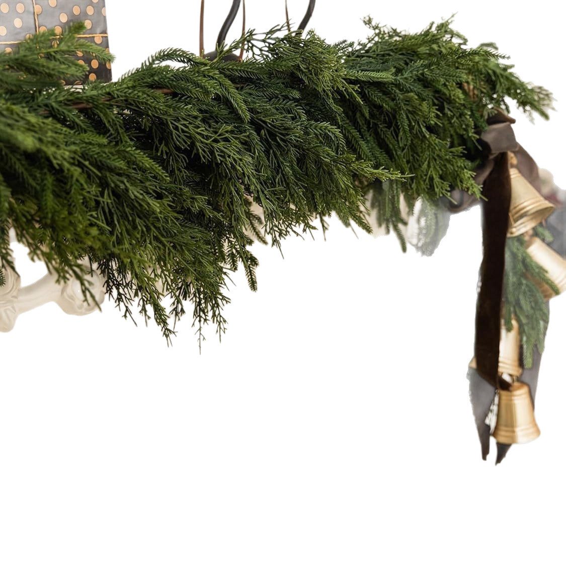 Kunstgirlande Künstliche Weihnachtsgirlande, künstlich Wintergirlande Außen, Bomiclss, Kunstgirlande Weihnachten für Kaminsims, Kamin, …