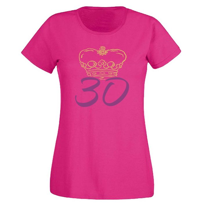 G-graphics T-Shirt Damen T-Shirt - Krone – 30 zum 30ten Geburtstag • mit trendigem Frontprint • Aufdruck auf der Vorderseite • Spruch / Sprüche / Print / Motiv • für jung & alt