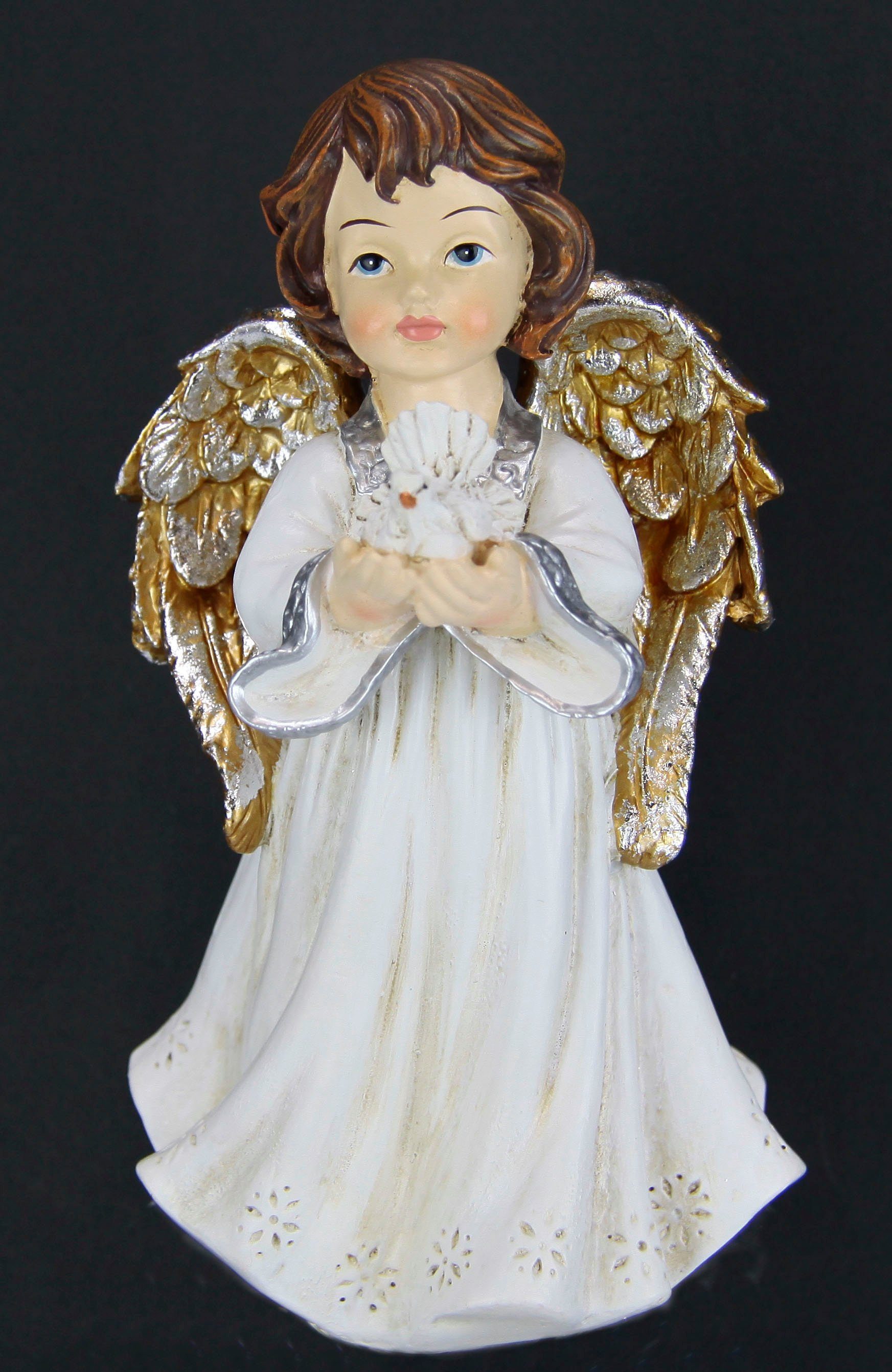 I.GE.A. Engelfigur Engel (2 St), 3er Set mit Blumen, Dekofigur, Dekoengel
